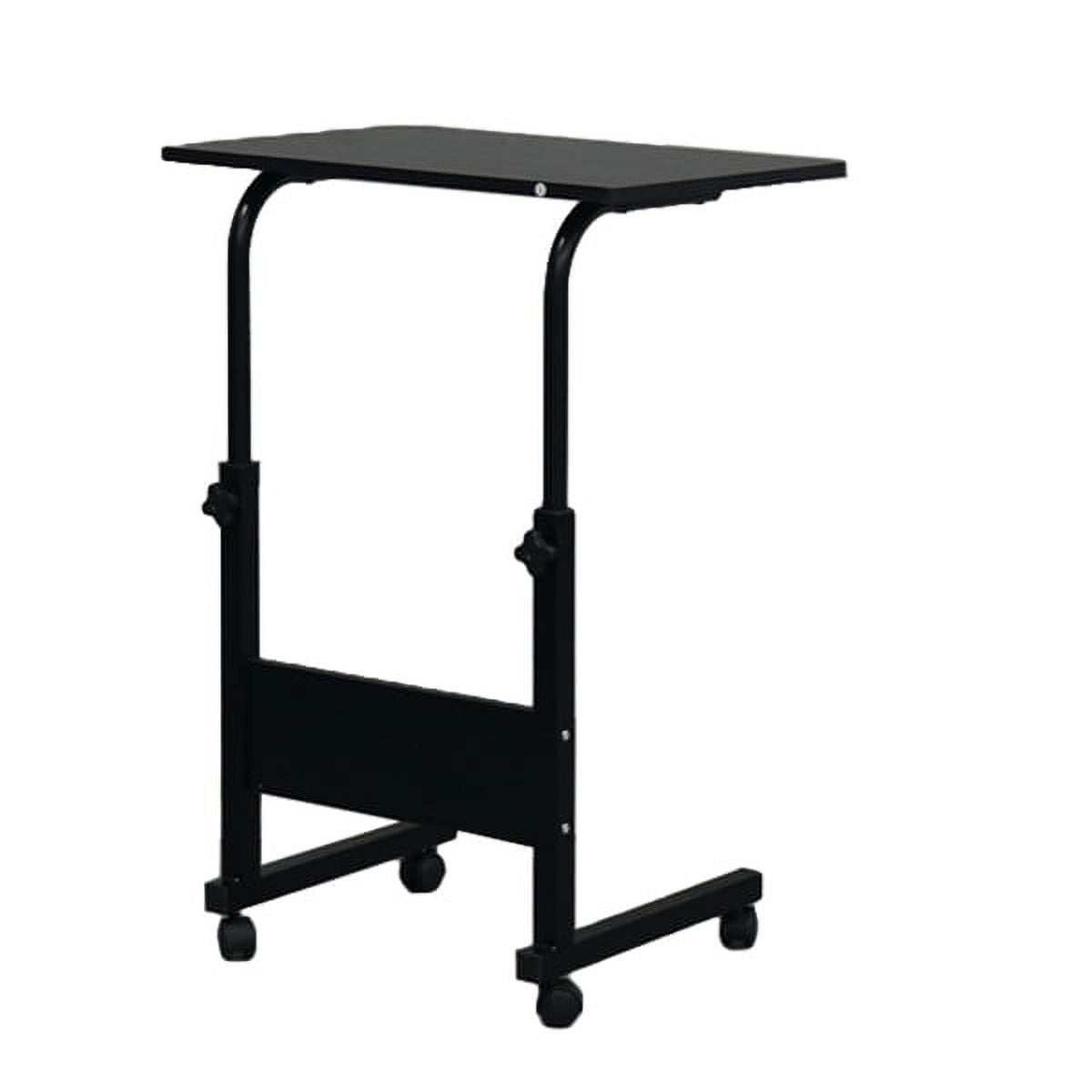 Removable Adjustable Side Table - P2 15MM Chipboard & Steel, Small Stylish for Home Office, Height-Adjustable, Black(Small)