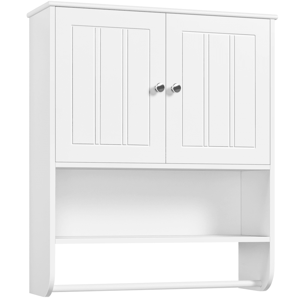 Renwick Bathroom Wall Storage Cabinet with Double Doors and Adjustable Shelf, White