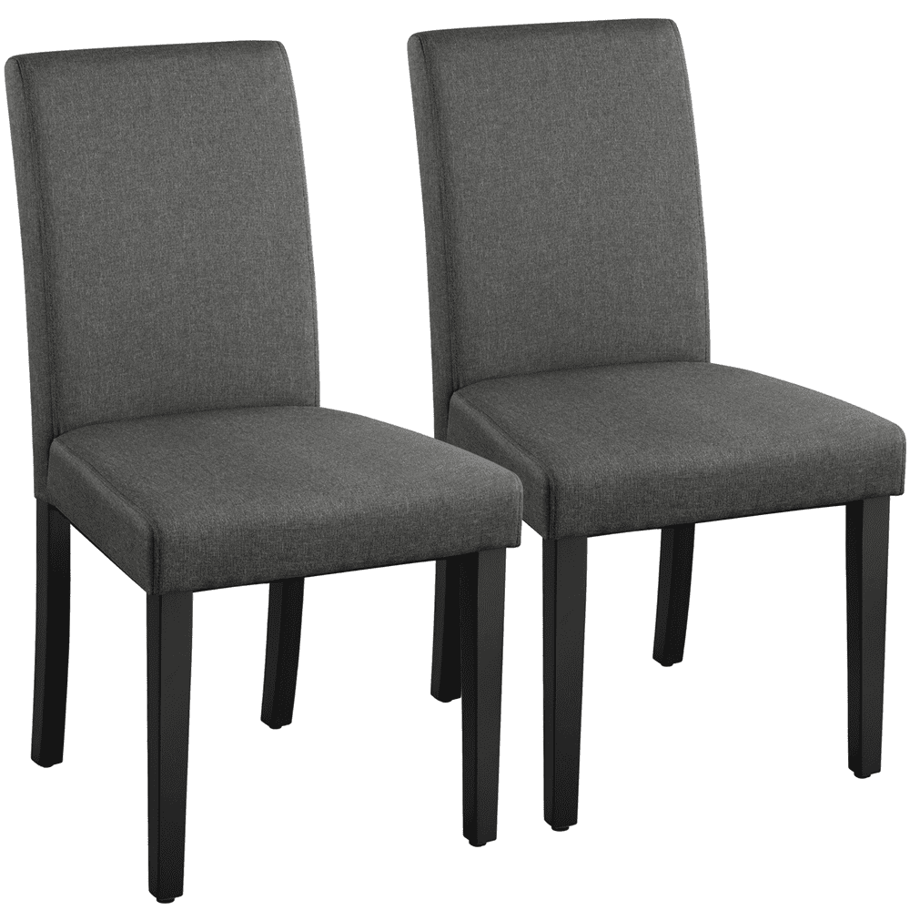 Renwick Sillas de Comedor Modernas Tapizadas con Patas de Madera Maciza, Juego de 2, Gris Oscuro