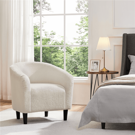Renwick Boucle Upholstered Accent Chair, Black