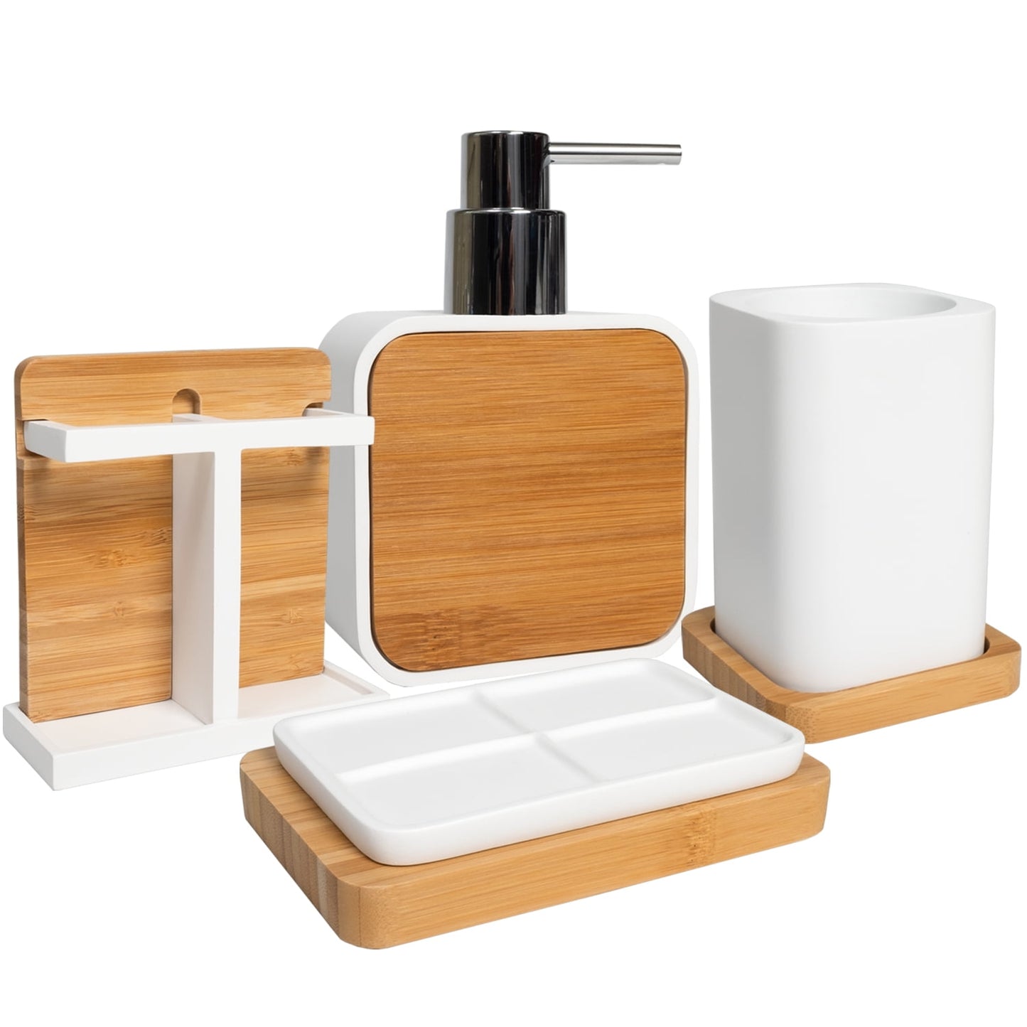 Ritz Bath Accessory Collection Poly Resin 4 Piece Bathroom Set