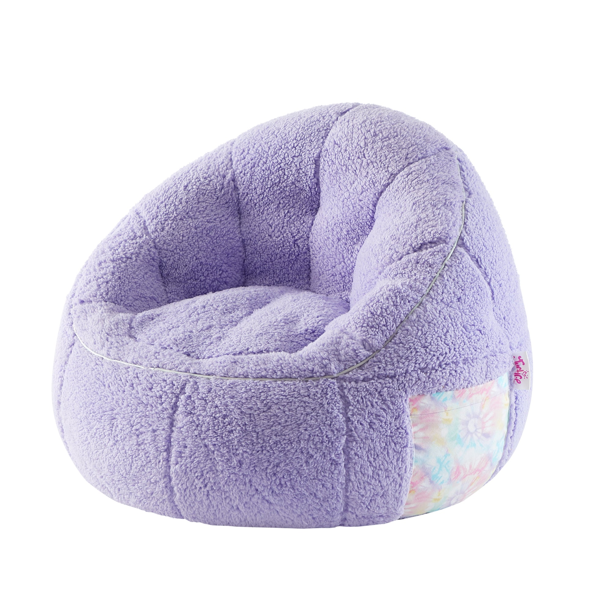 Room Revival, Kids' Super Soft Teddy Sherpa Bean Bag Chair with Pocket, Purple