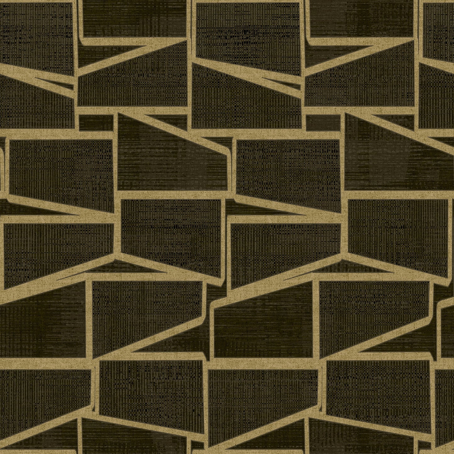 Roommates Studio Black and Gold Carver Geo Peel and Stick Wallpaper 30.75 Sq. ft, 1 Count