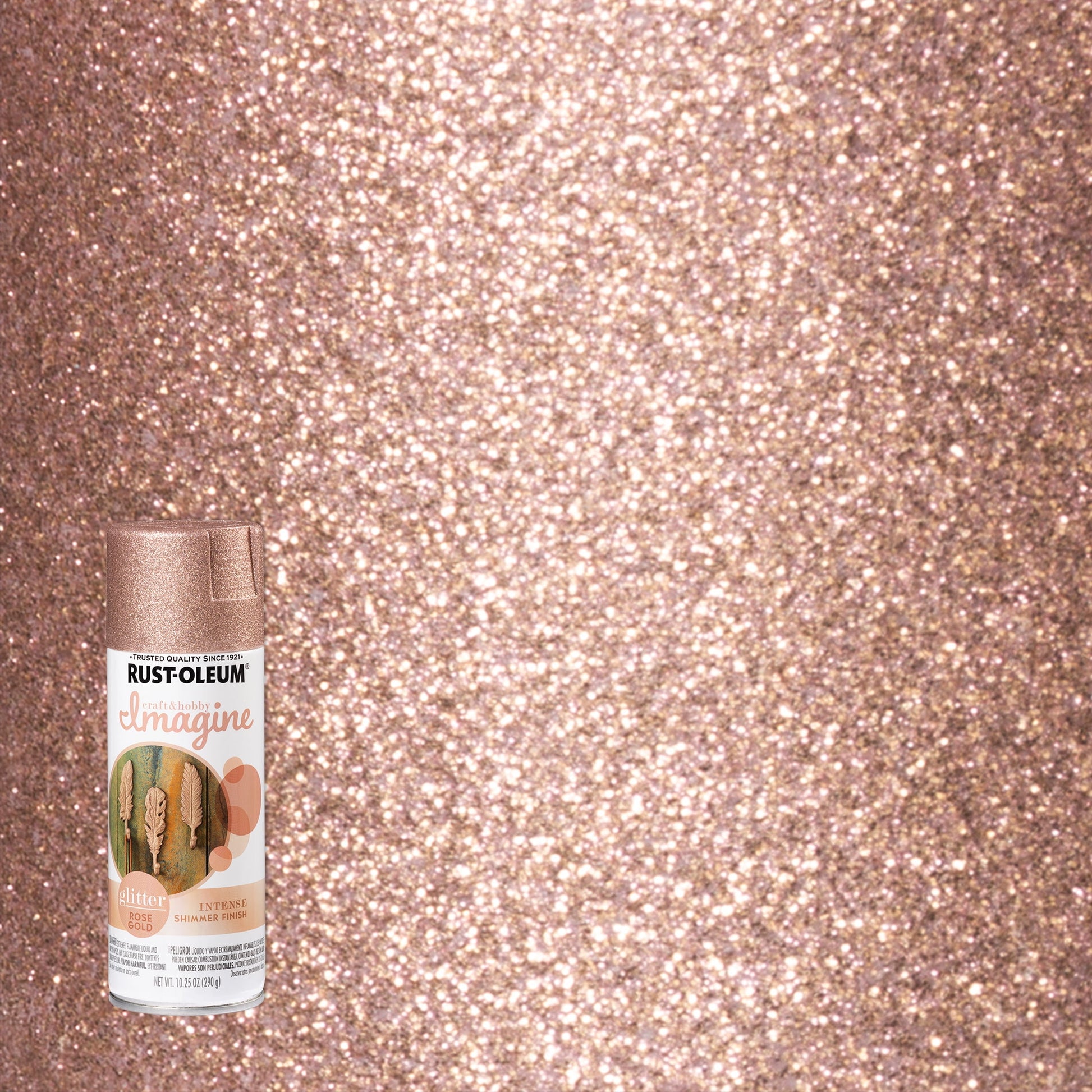 4 Pack, Rose Gold, Rust-Oleum Craft & Hobby Imagine Glitter Spray Paint- 354068, 10.25 oz.