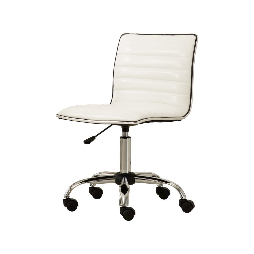 Roundhill Furniture Fremo Chromel Adjustable Air Lift Office Chair, White