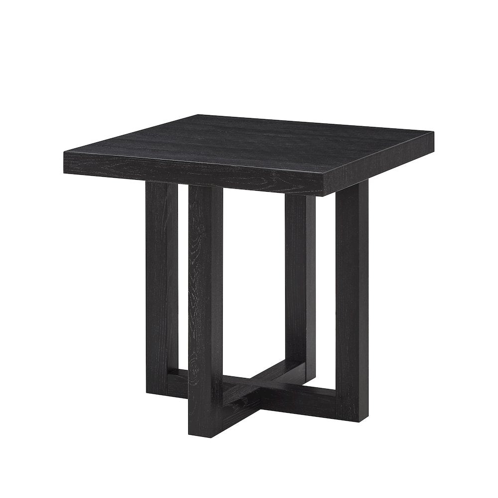 Roundhill Furniture Luno Contemporary End Table, Black