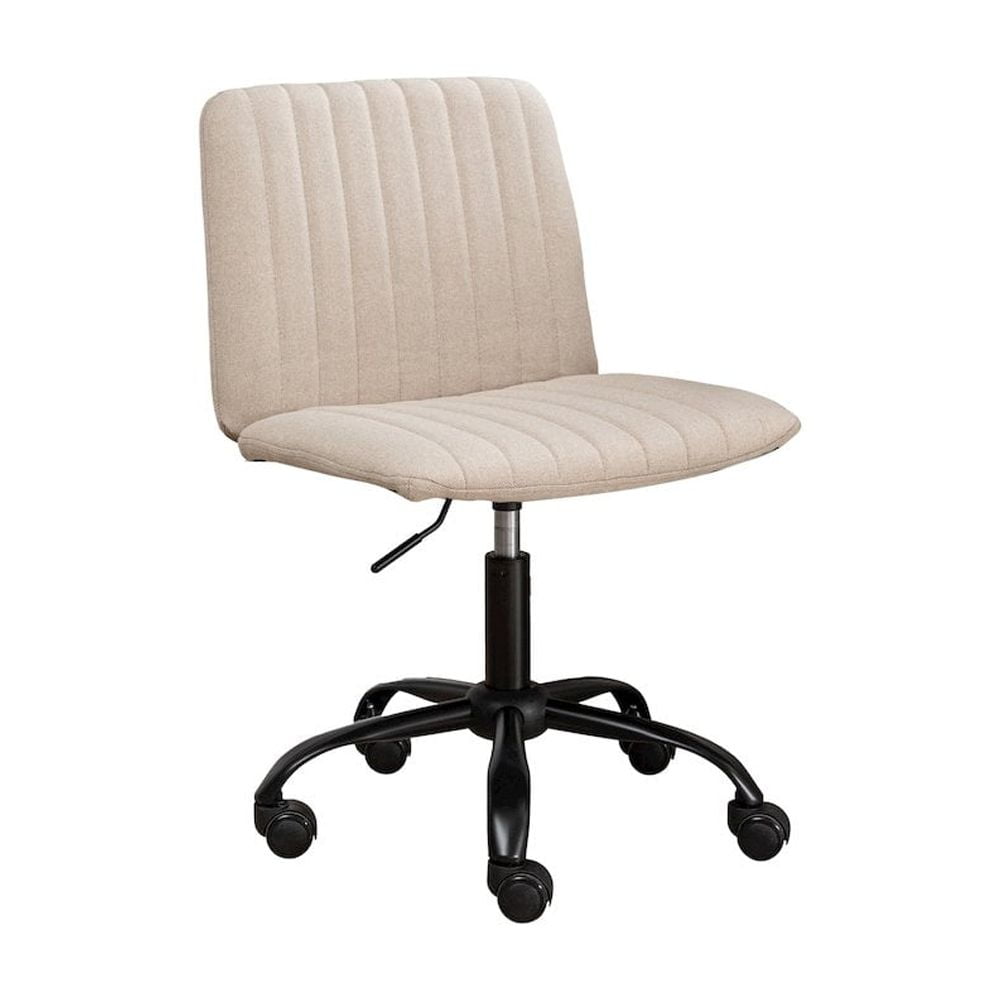 Roundhill Furniture Masar Fabric Swivel Office Chair, Beige