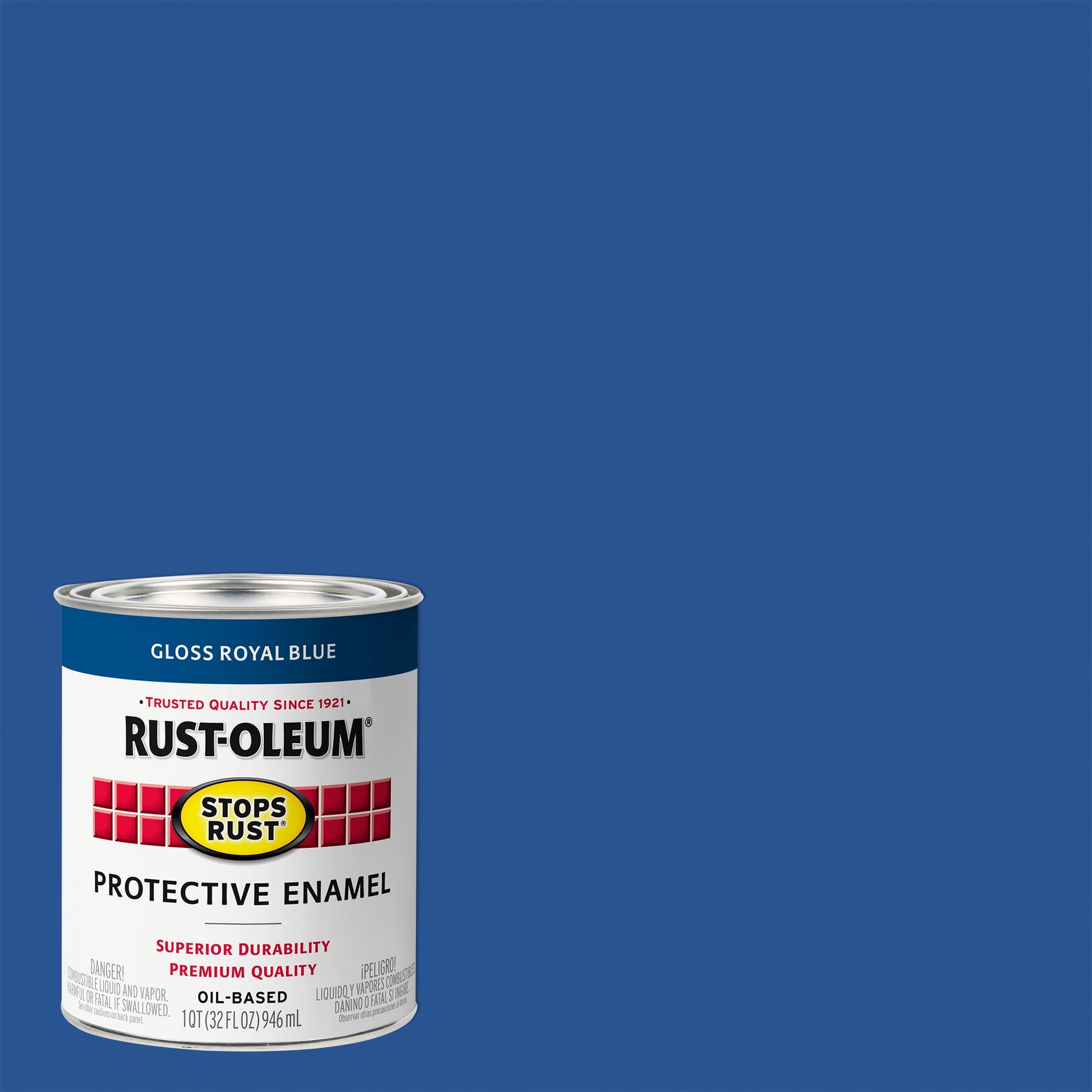 2 Pack, Royal Blue(100 Voc) , Rust-Oleum Stops Rust Gloss Protective Enamel- 353578, Quart