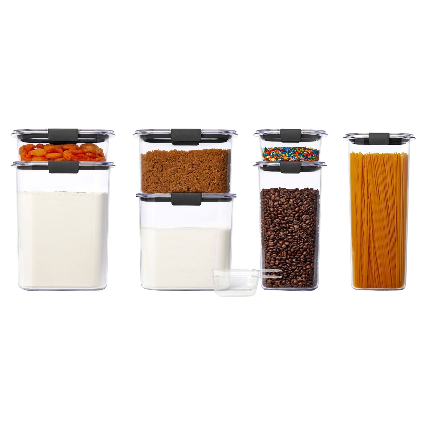 Rubbermaid Brilliance Pantry 7 Piece Set, Clear and Airtight Food and Pantry Storage Containers