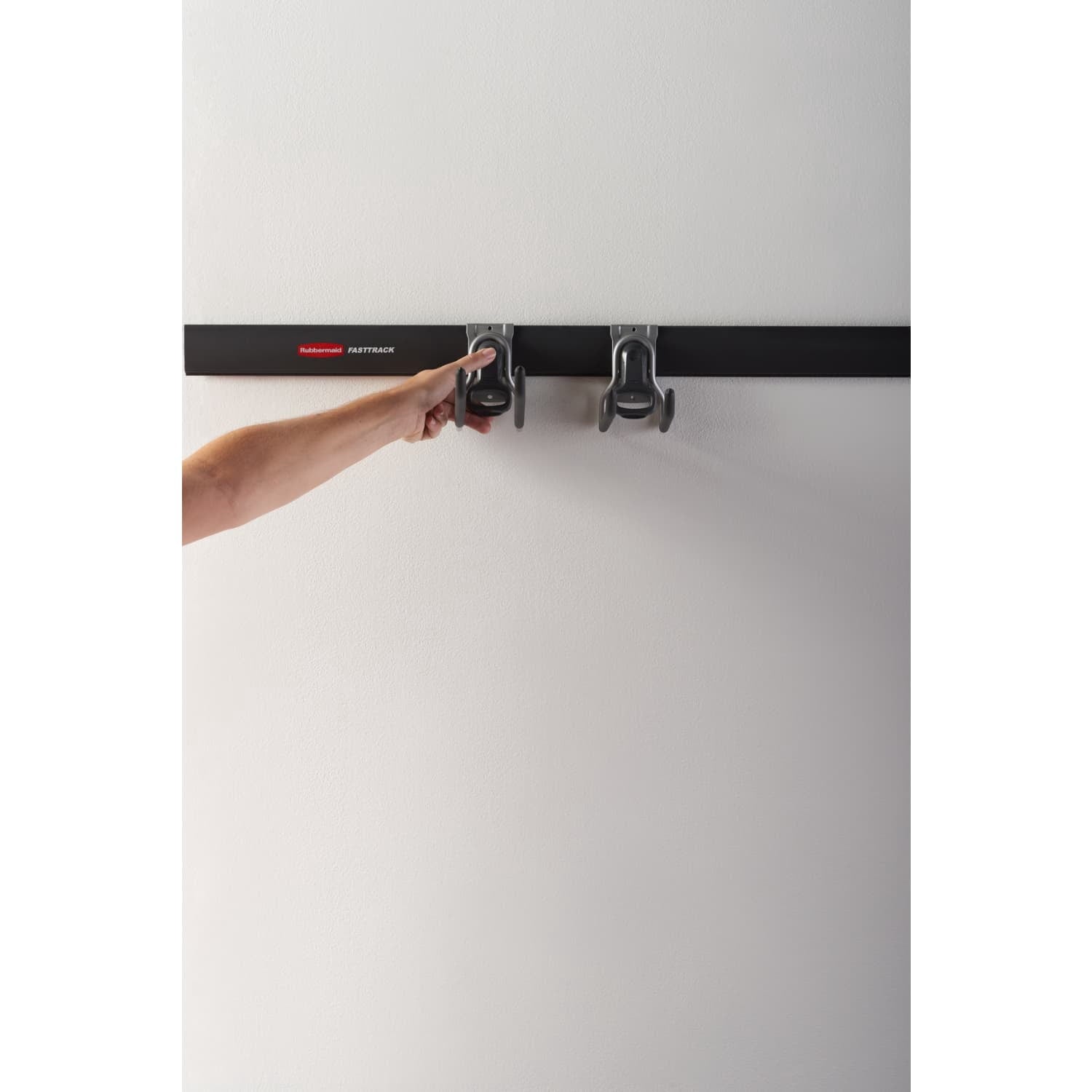 Rubbermaid Garage FastTrack Rail Multi-Purpose Hook Bundle, 2-Pack, Satin Nickel