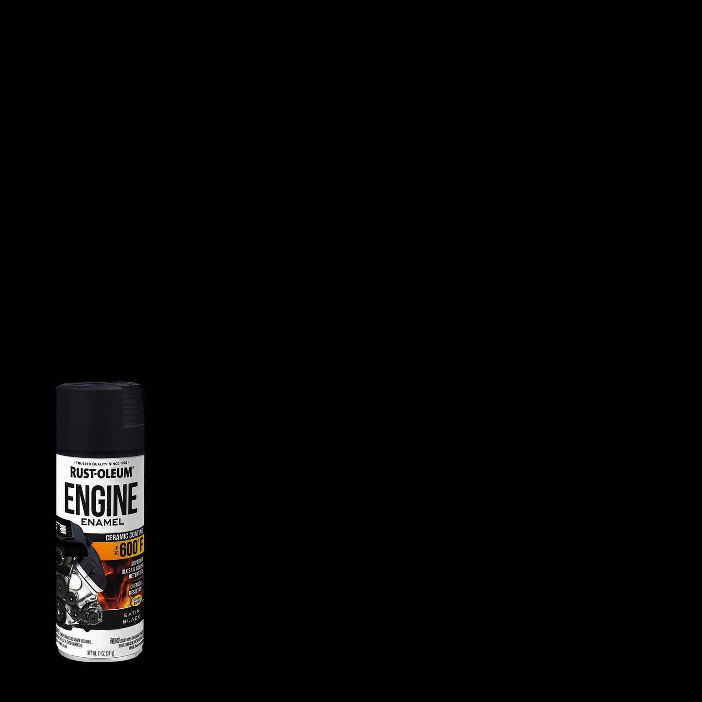 Rust-Oleum Automotive 600Â°F Engine Enamel Satin Black Spray Paint-363568, 11 oz, 6 Pack