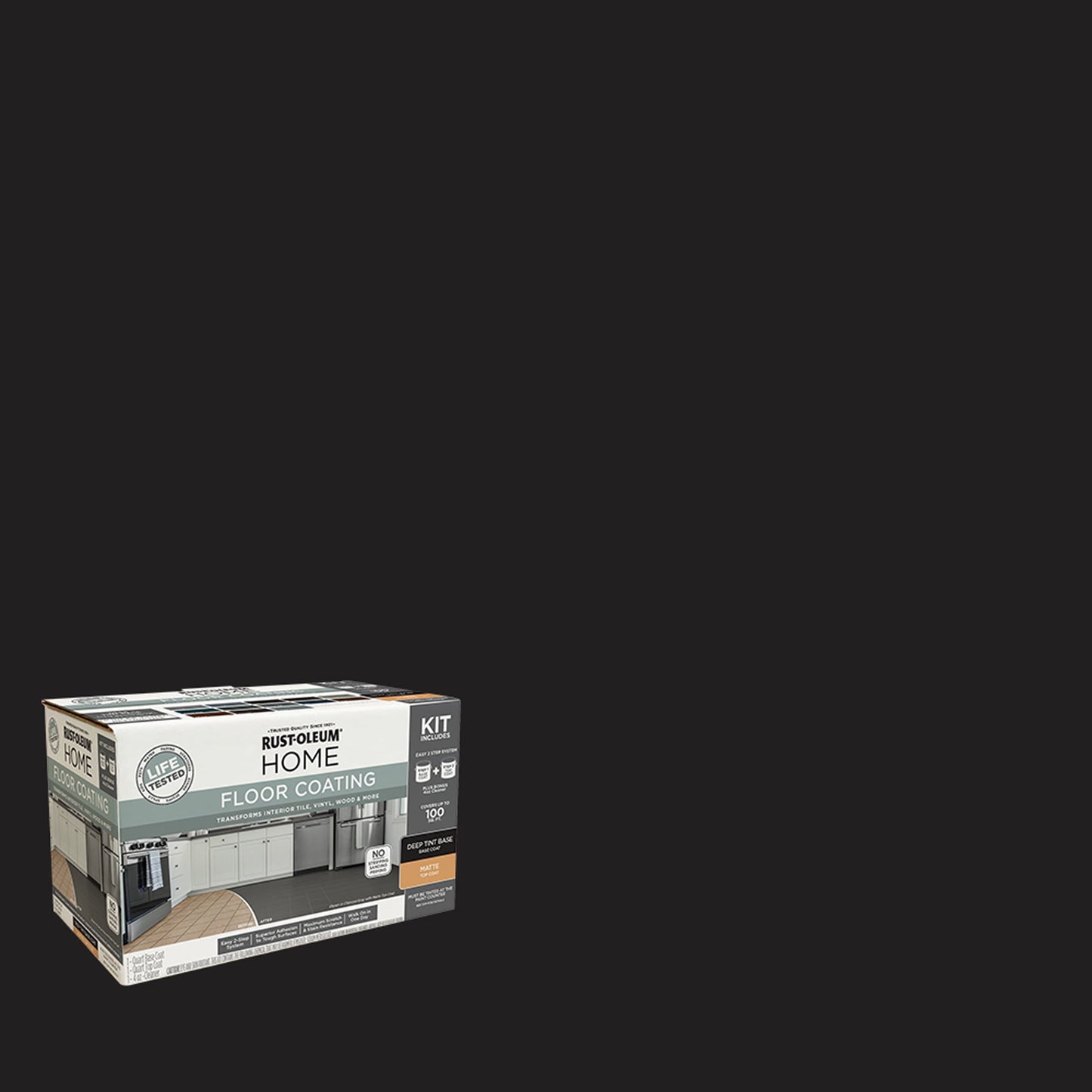 Rust-Oleum Home Matte Black Interior Floor Coating Kit-363722T, Quart