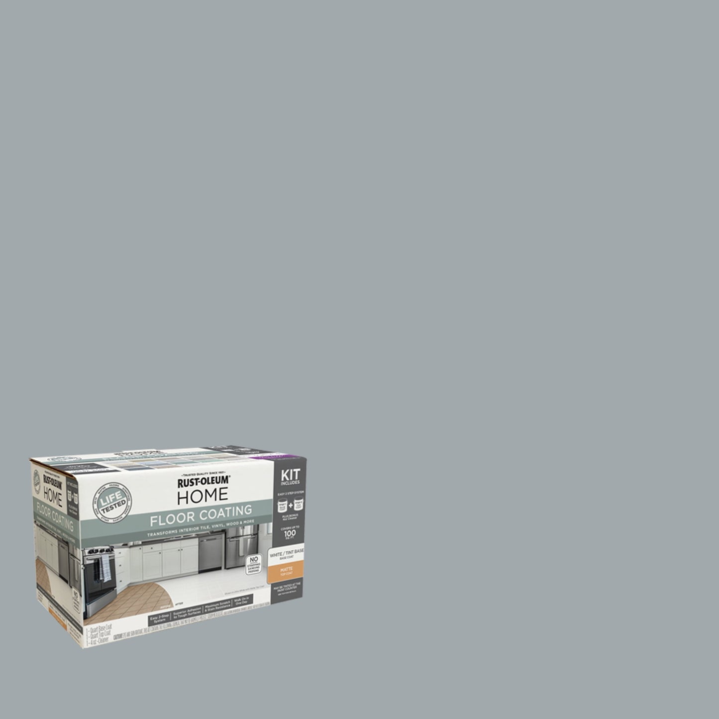 Rust-Oleum Home Matte Haven Gray Interior Floor Coating Kit-363684T, Quart