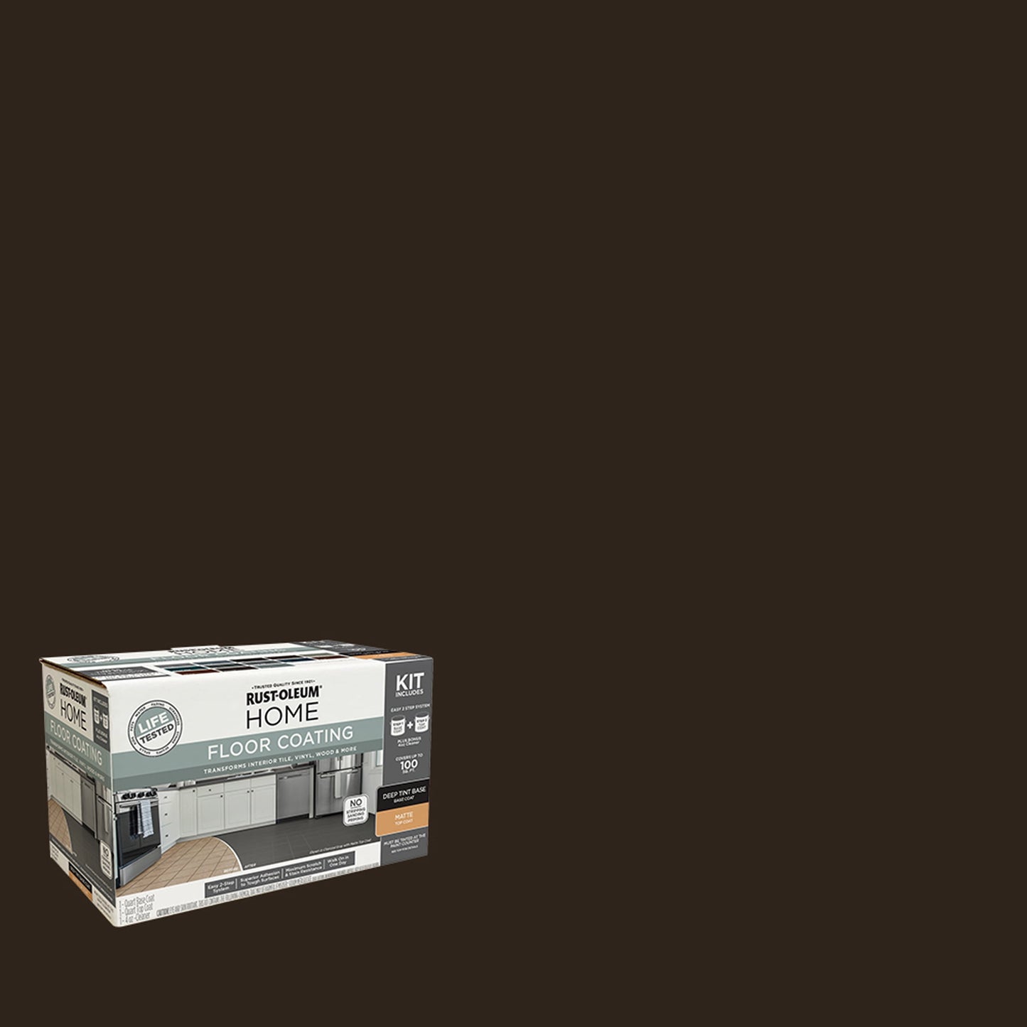 Rust-Oleum Home Matte Kona Interior Floor Coating Kit-363731T, Quart