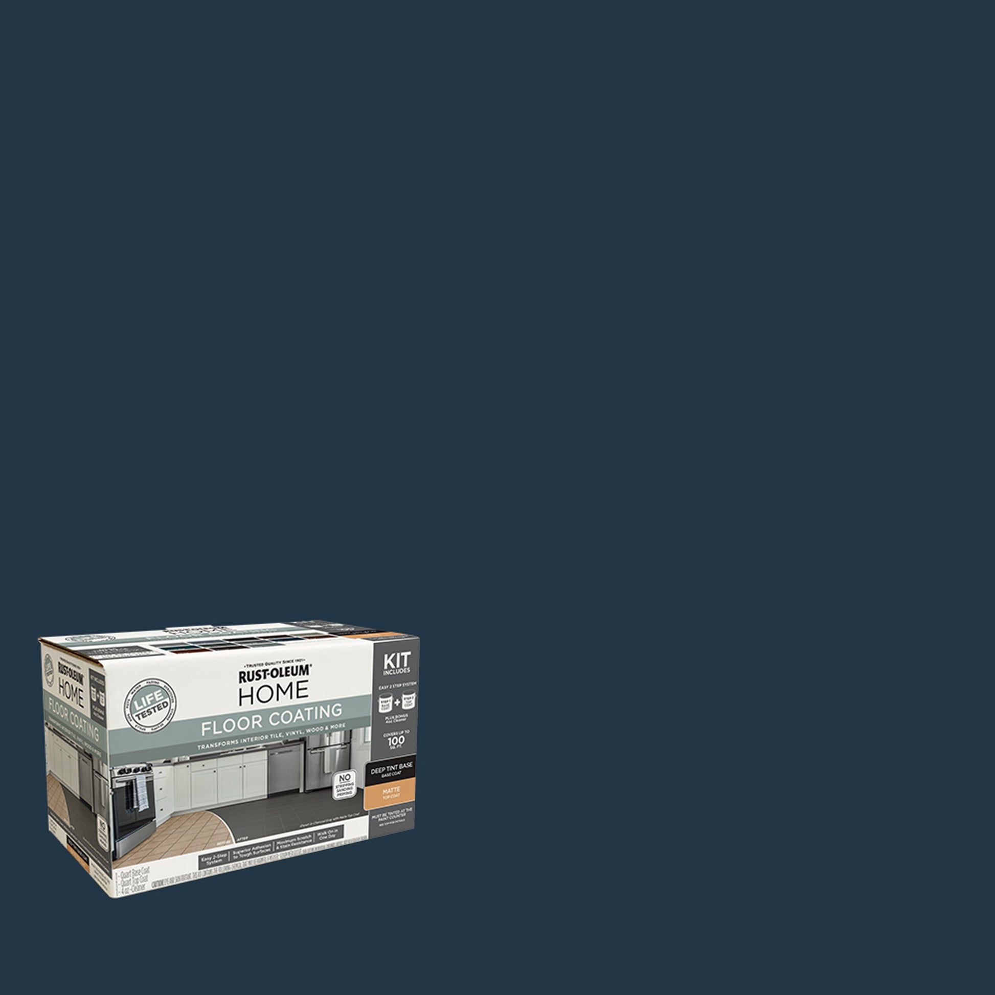 Rust-Oleum Home Matte Navy Interior Floor Coating Kit-363732T, Quart