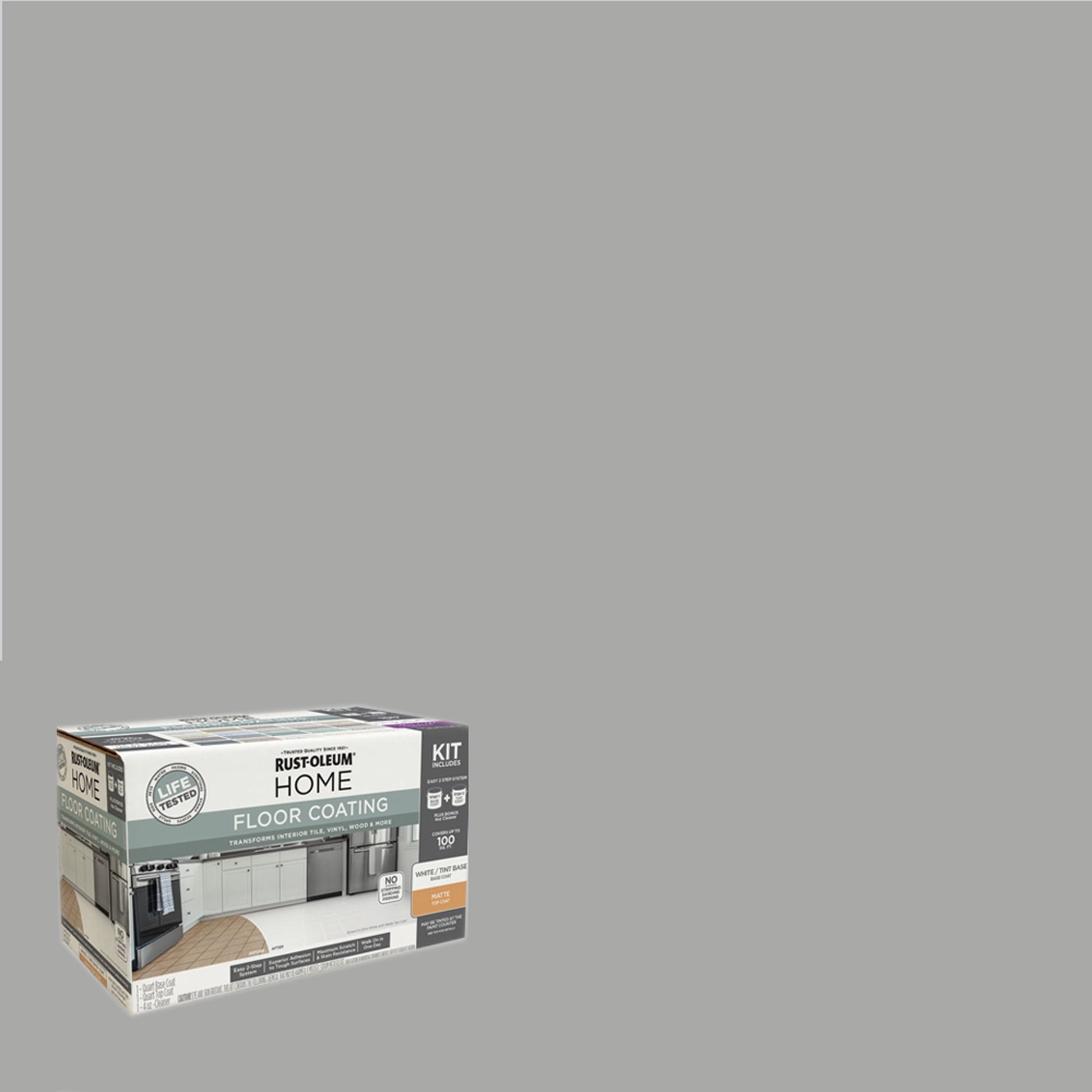 Rust-Oleum Home Matte Seattle Mist Interior Floor Coating Kit-363687T, Quart