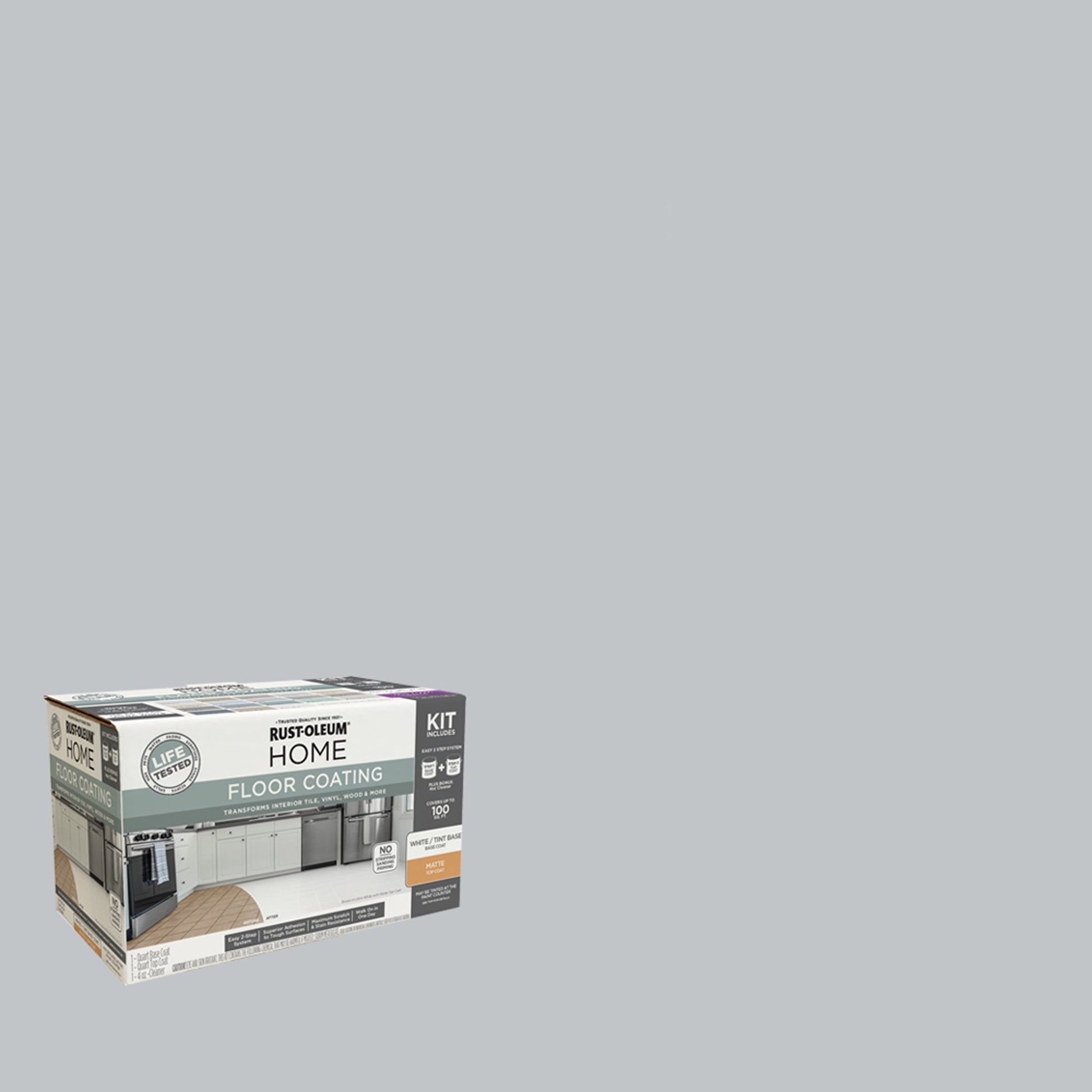 Rust-Oleum Home Matte Smoke Interior Floor Coating Kit-363676T, Quart
