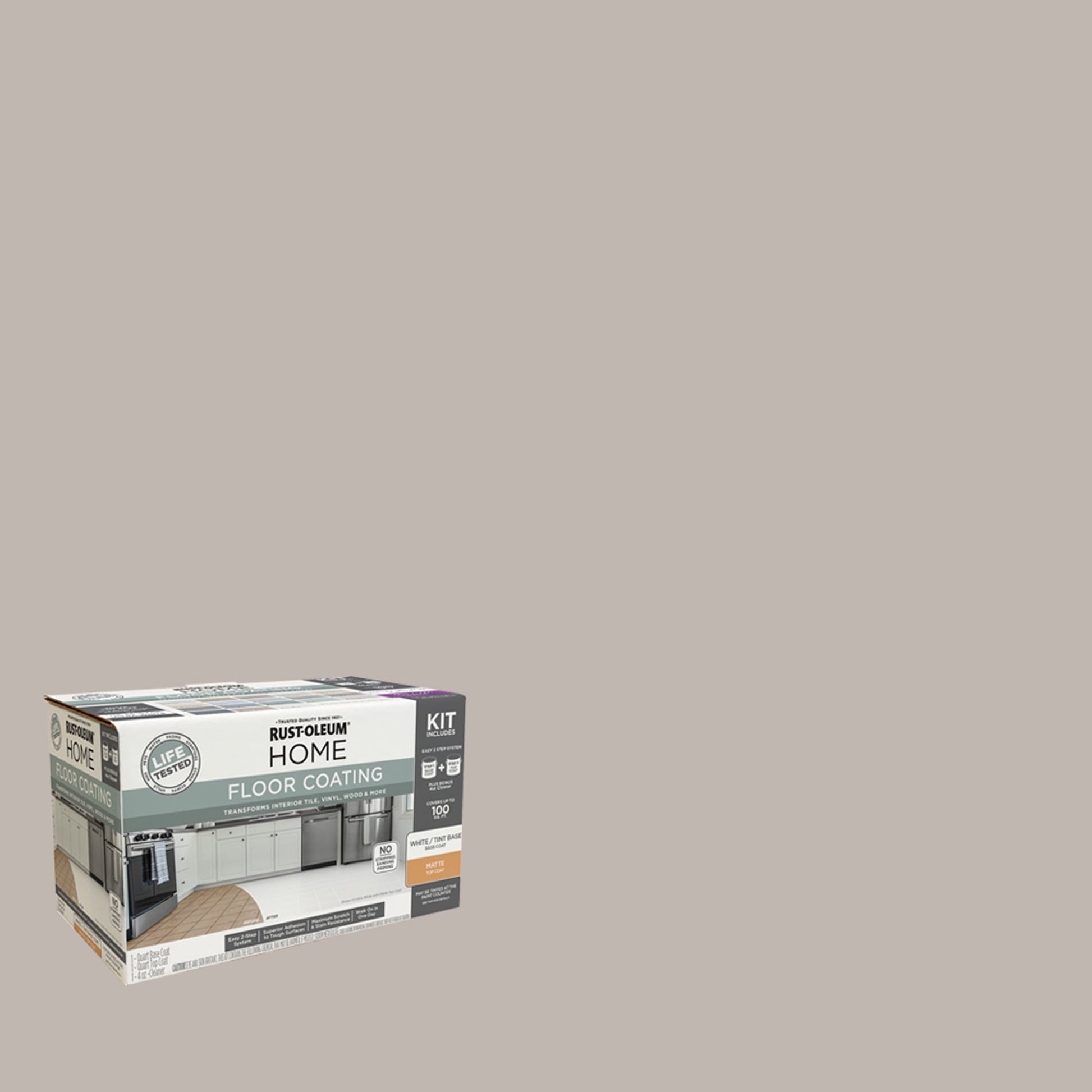 Rust-Oleum Home Matte Windsor Gray Interior Floor Coating Kit-363680T, Quart