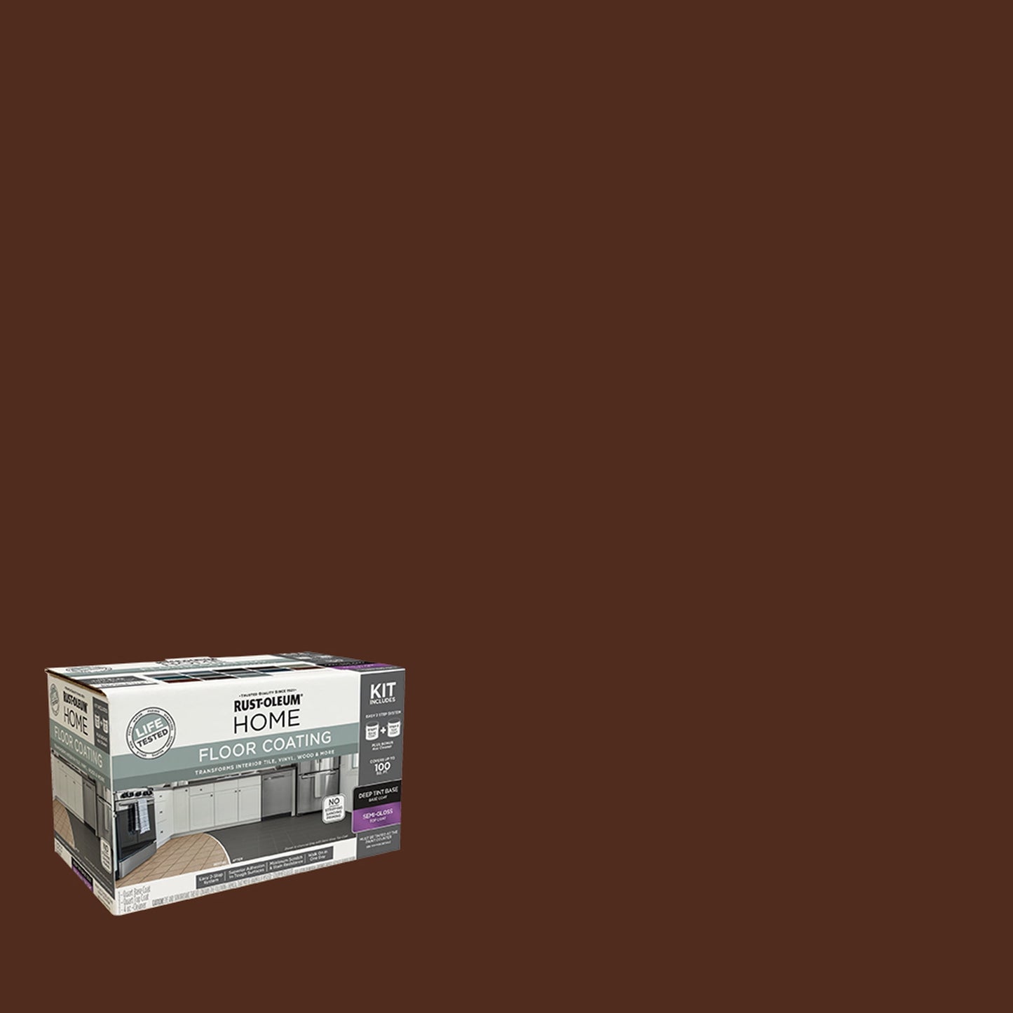Rust-Oleum Home Semi-Gloss Espresso Interior Floor Coating Kit-363715T, Quart