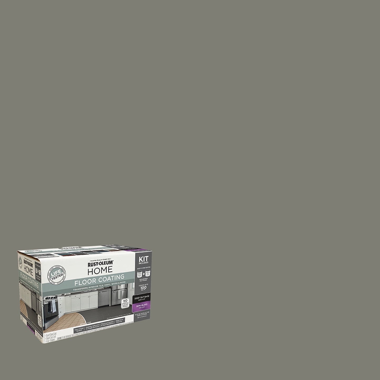 Rust-Oleum Home Semi-Gloss Olive Green Interior Floor Coating Kit-363720T, Quart