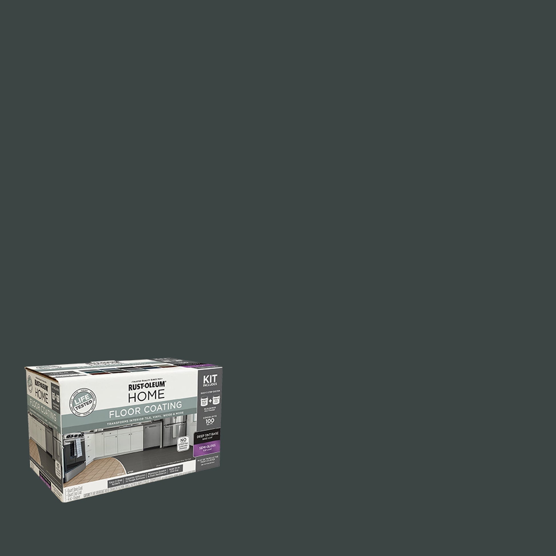 Rust-Oleum Home Semi-Gloss Pine Interior Floor Coating Kit-363721T, Quart
