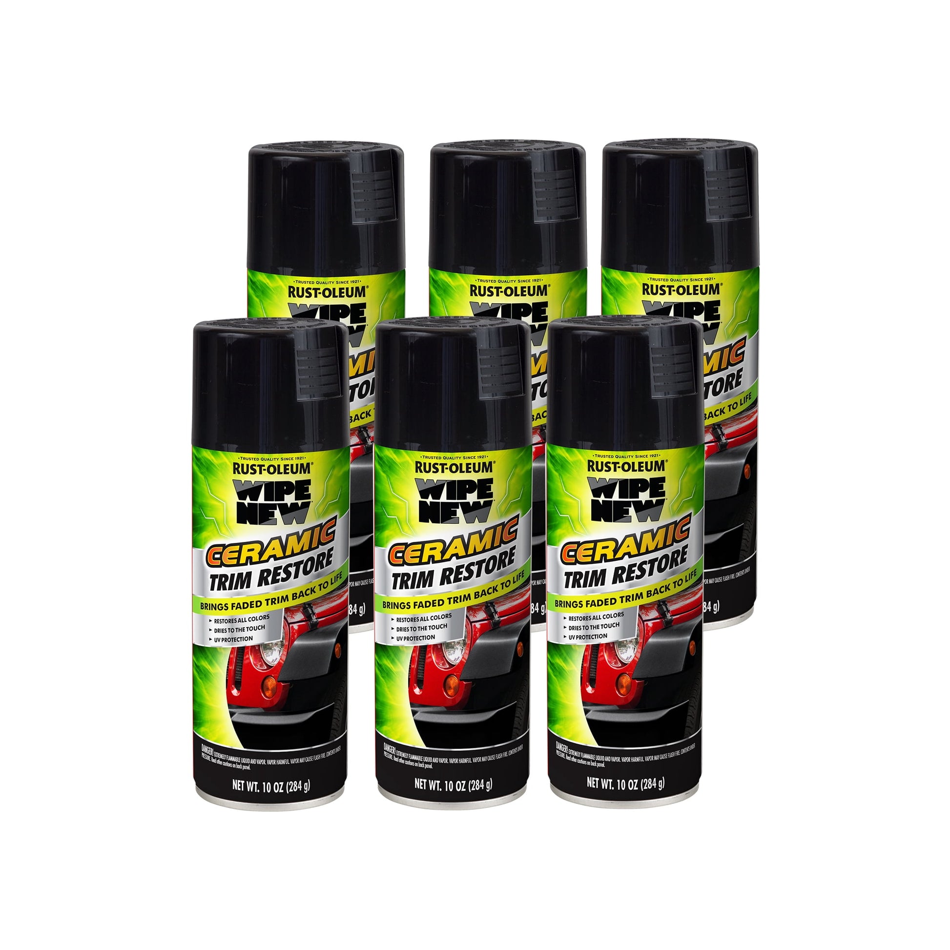 6 Pack, Rust-Oleum Wipe New Automotive Ceramic Trim Restore Spray-381705, 10 oz