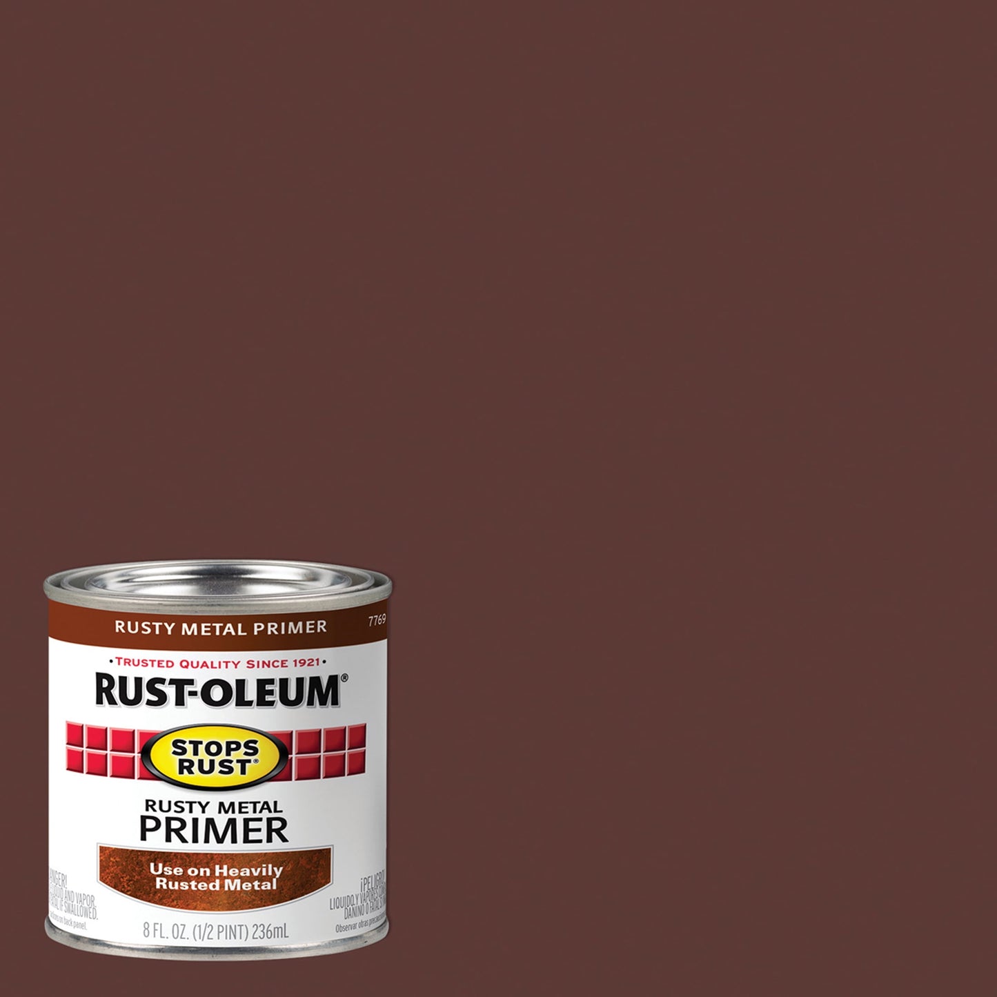 6 Pack, Rusty Metal, Rust-Oleum Stops Rust Flat Primer- 7769730, 1/2 Pint