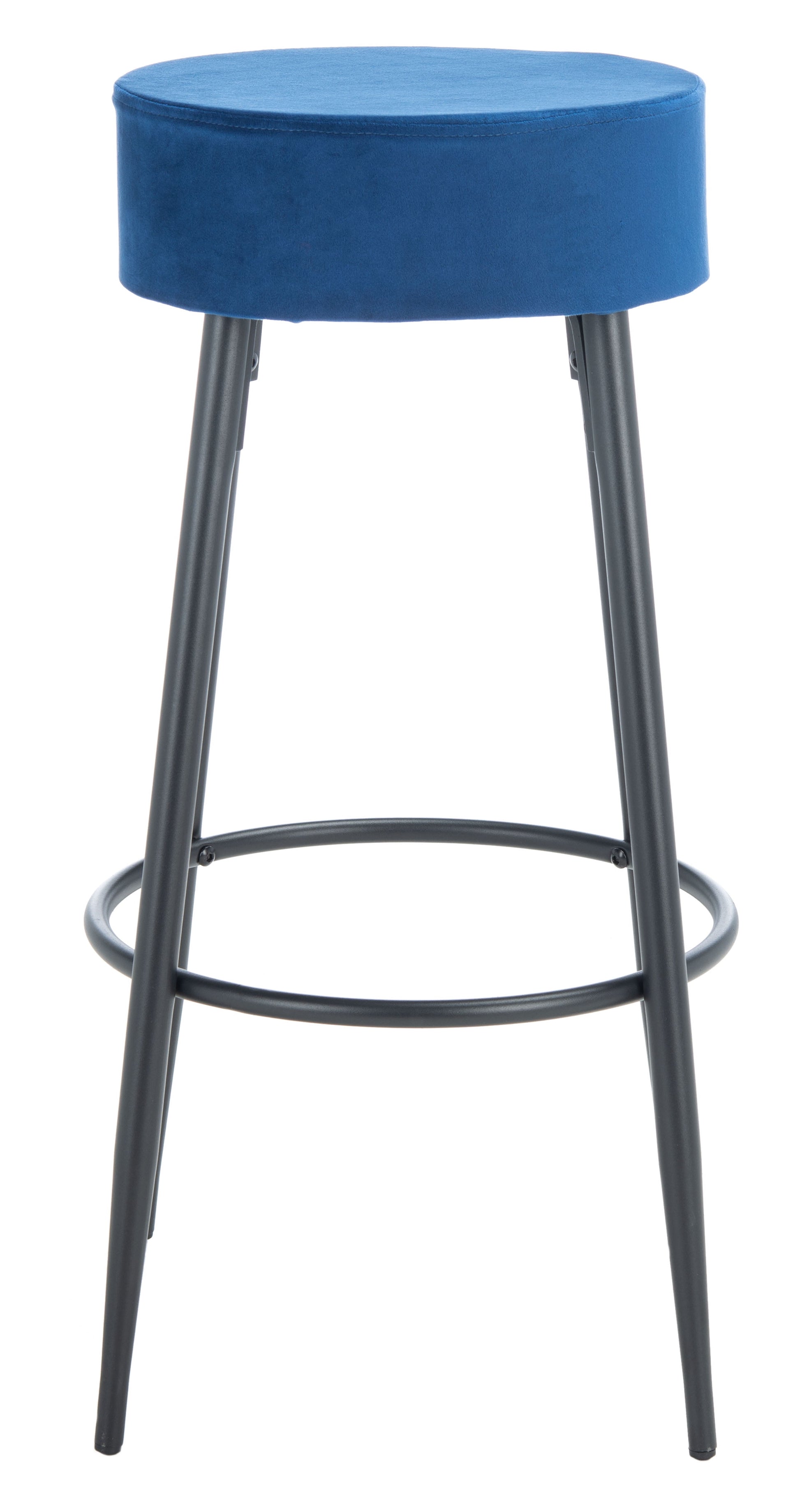 SAFAVIEH Bohden Round Backless Counter Stool, Navy/Black
