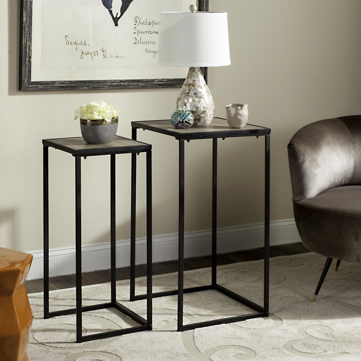 SAFAVIEH Callia Retro Mid-Century Wood Stacking End Table, Light Brown