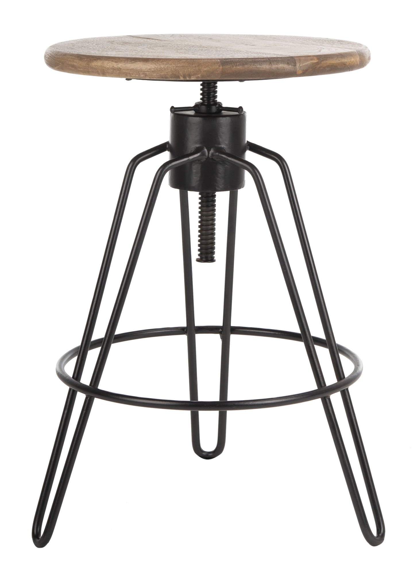 SAFAVIEH Kai Adjustable Swivel Counter Stool, Natural Honey/Black