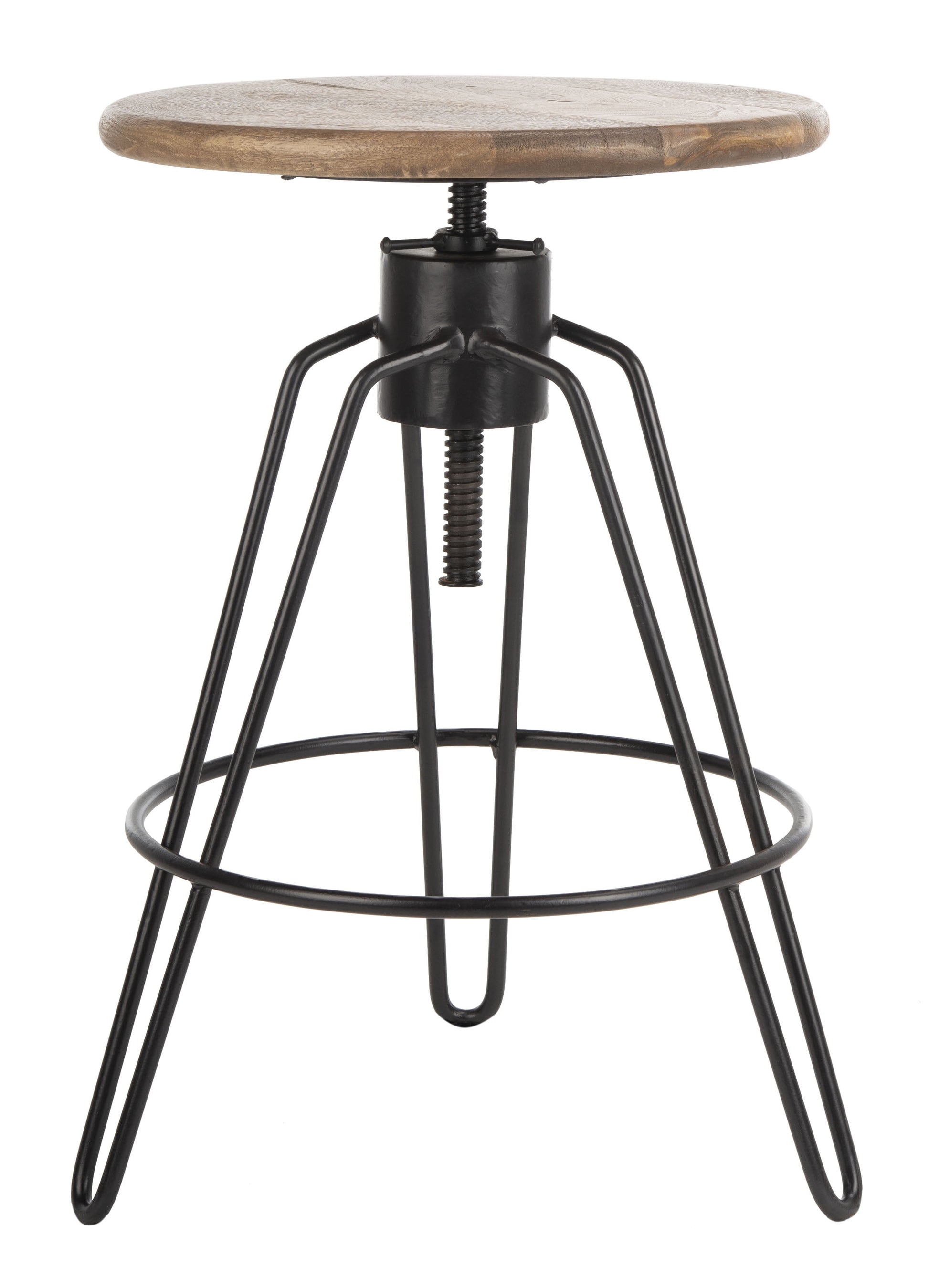 SAFAVIEH Kai Adjustable Swivel Counter Stool, Natural Honey/Black