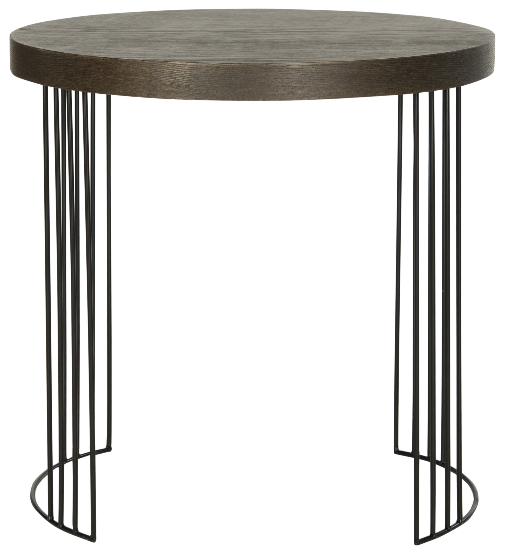 SAFAVIEH Kelly Mid-Century Solid Side Table, Dark Brown/Black