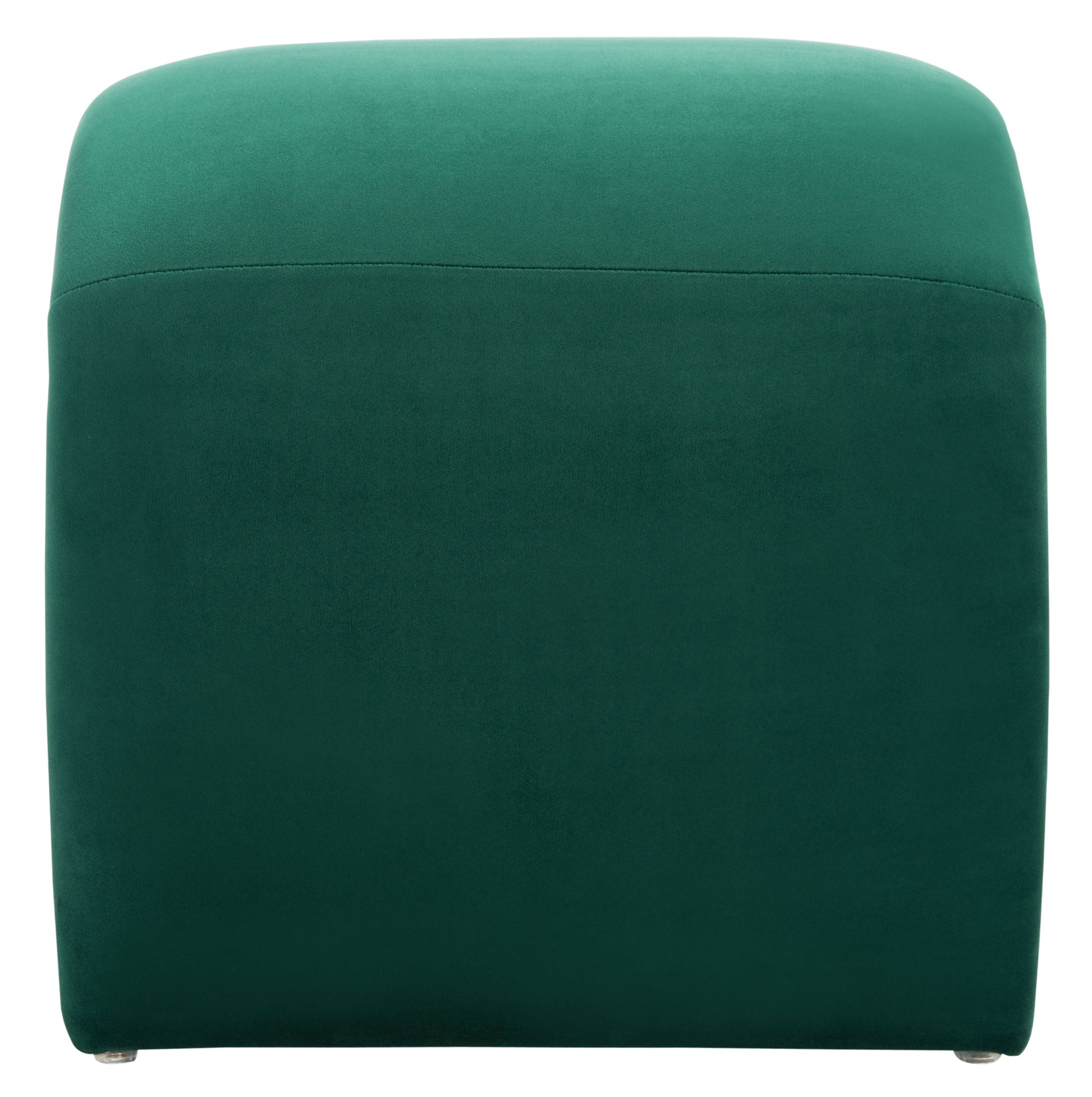 SAFAVIEH Kibo Modern Style n Shape Ottoman, Emerald ( 20.1 in. W x 18.3 in. D x 18.5 in. H)