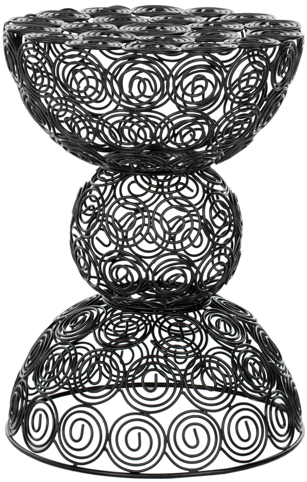 SAFAVIEH Leila 18.3 in. H Chic Polished Metal Iron Wire Stool, Black
