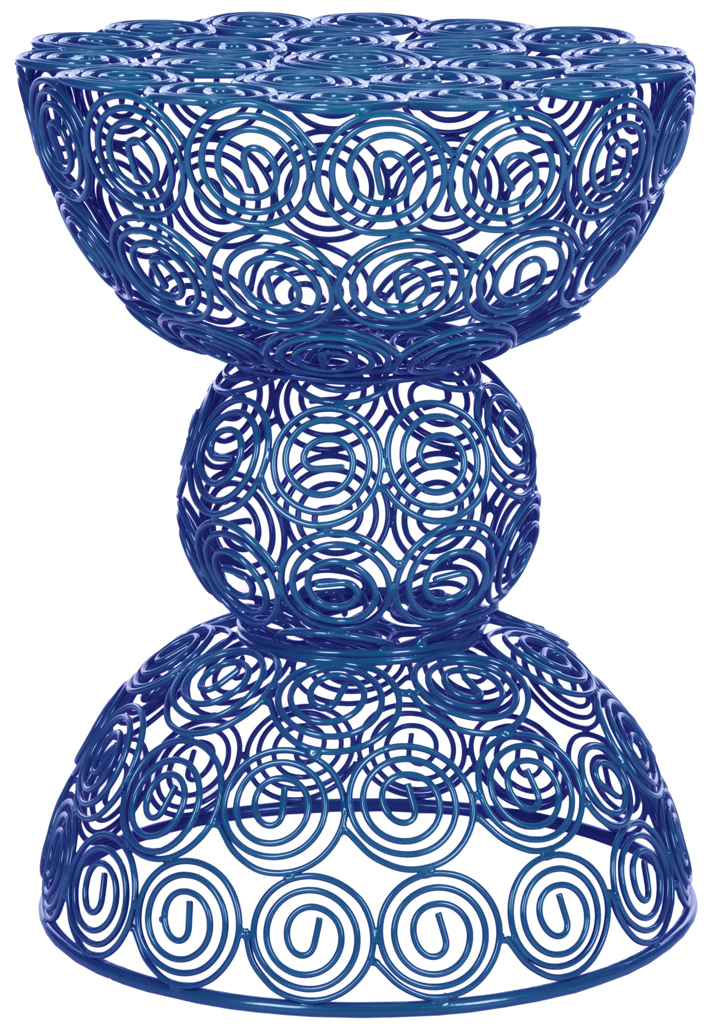 SAFAVIEH Leila Solid Iron Wire Round Stool Table, Dark Blue