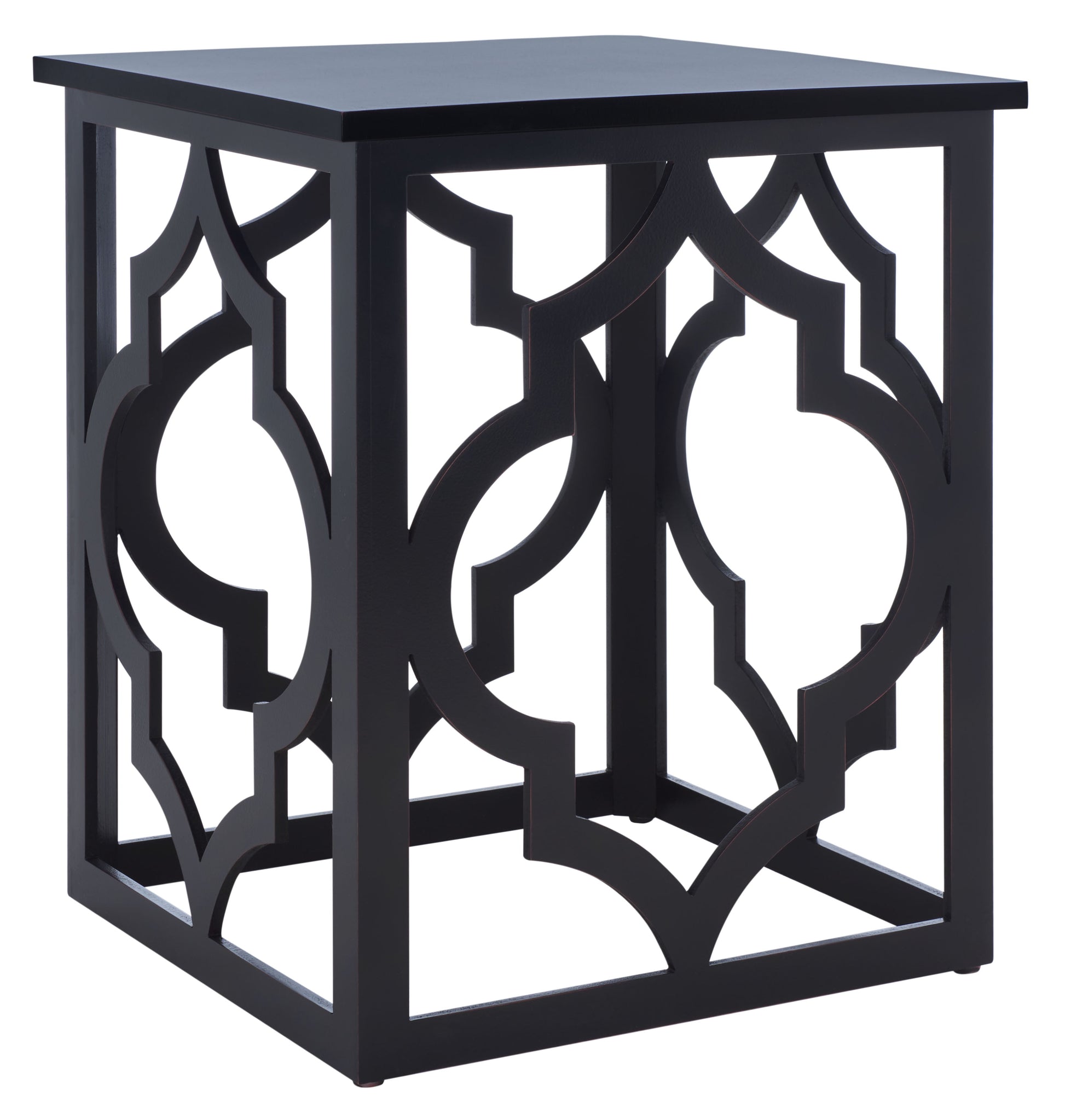 SAFAVIEH Milo Bohemian Black Rectangle End Table (18.8 in. W x 18.8 in. D x 23 in. H)