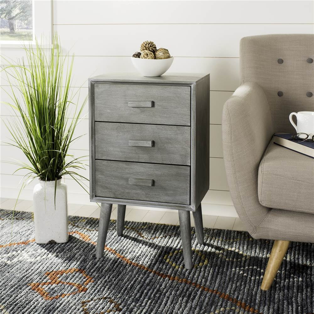 SAFAVIEH Pomona Solid Classic 3 Drawer Chest, Slate Grey