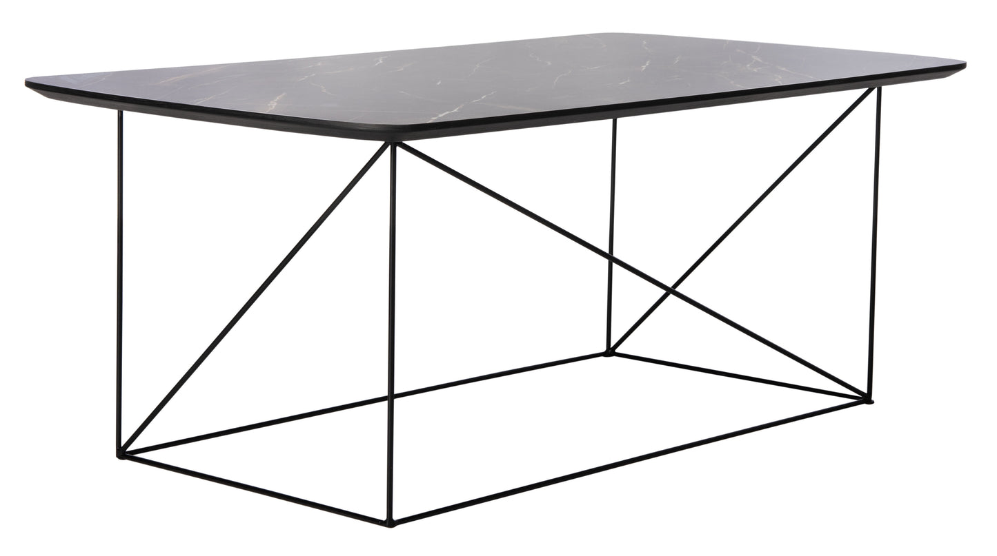 SAFAVIEH Rylee Modern Rectangle Coffee Table, Dark Grey/Black