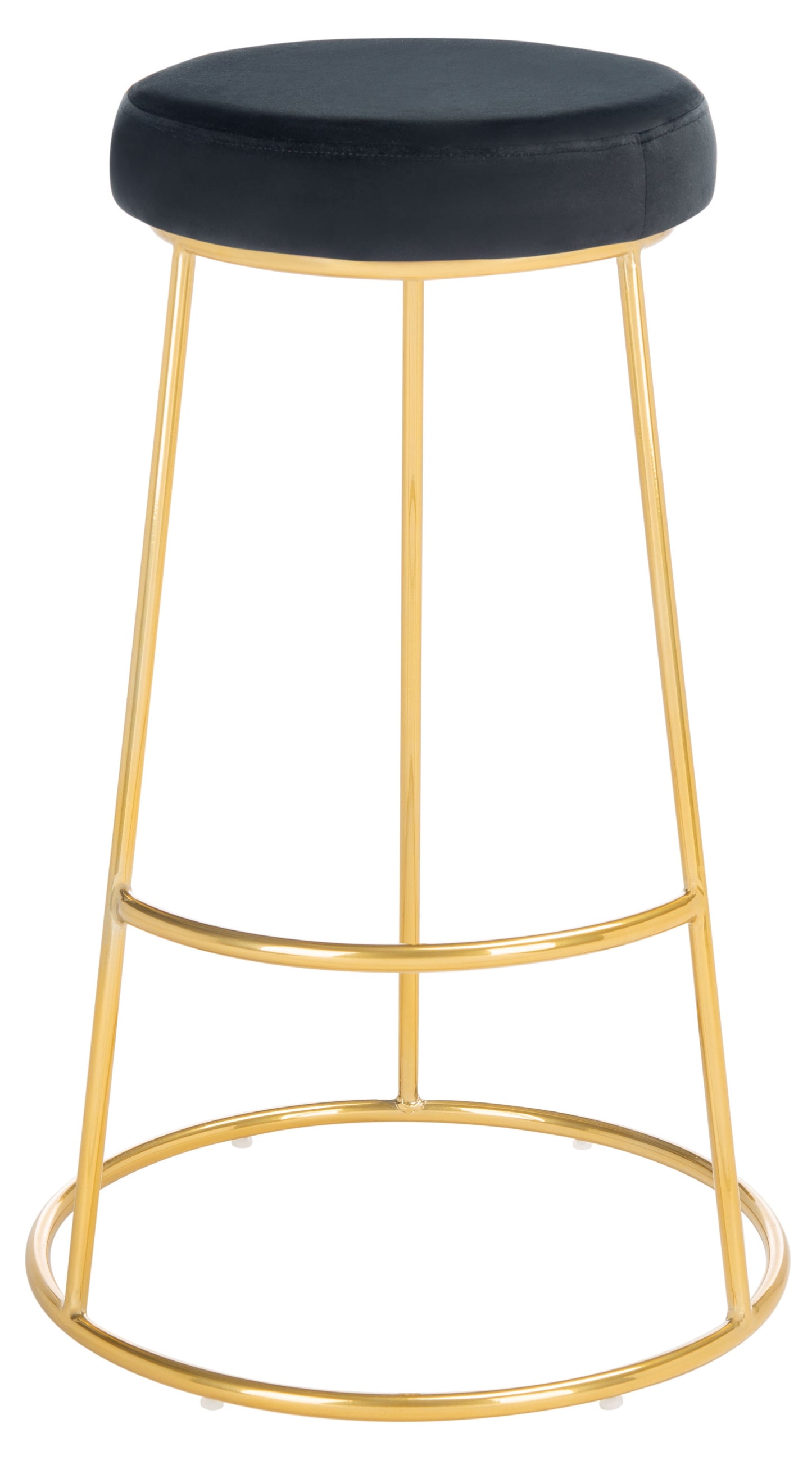 SAFAVIEH Sabina Modern Style Round Bar Stool, Black/Gold (18.5 in. W x 18.5 in. D x 29.2 in. H)