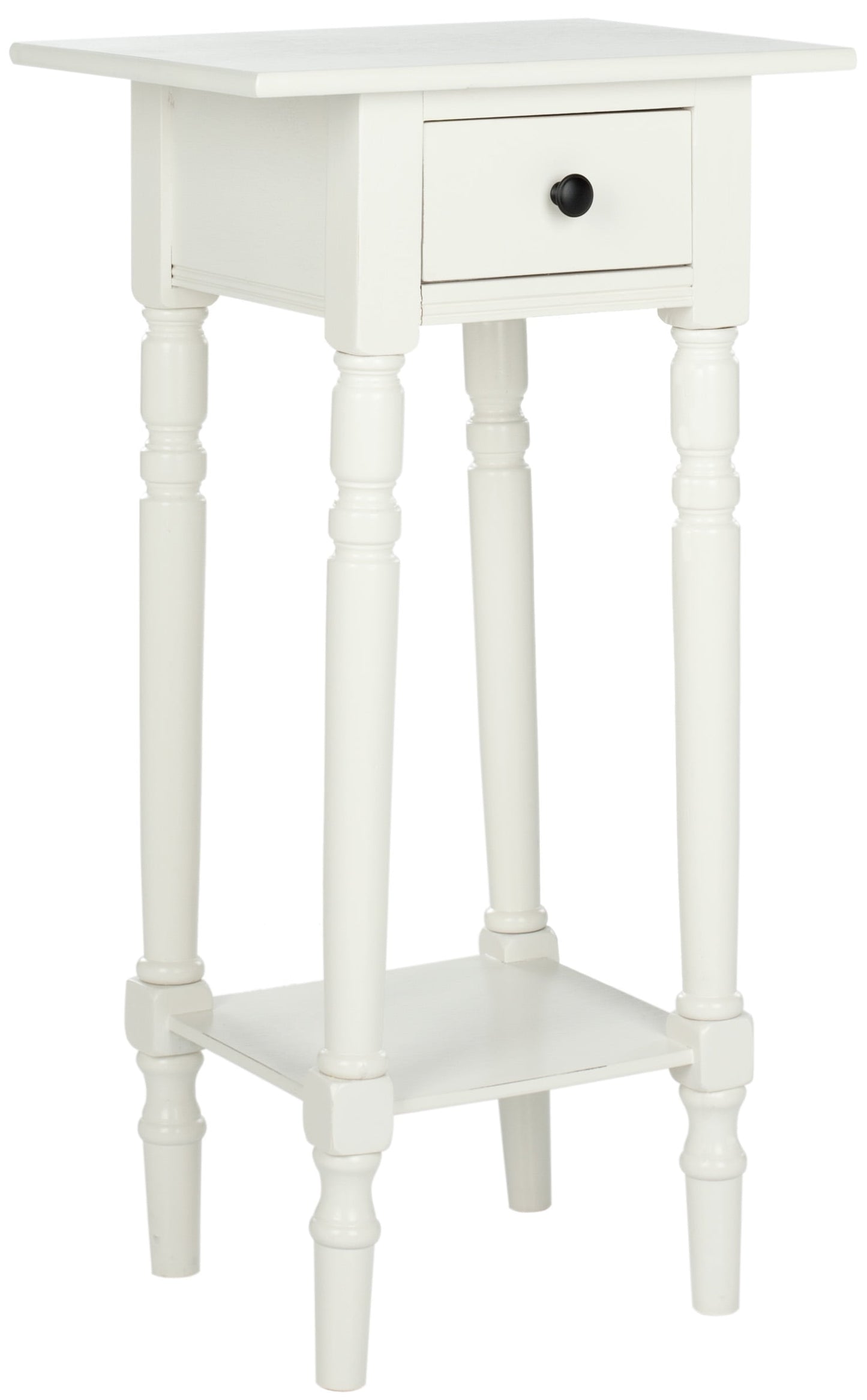 SAFAVIEH Sabrina Solid Casual End Table With Storage Drawer, Distressed Cream