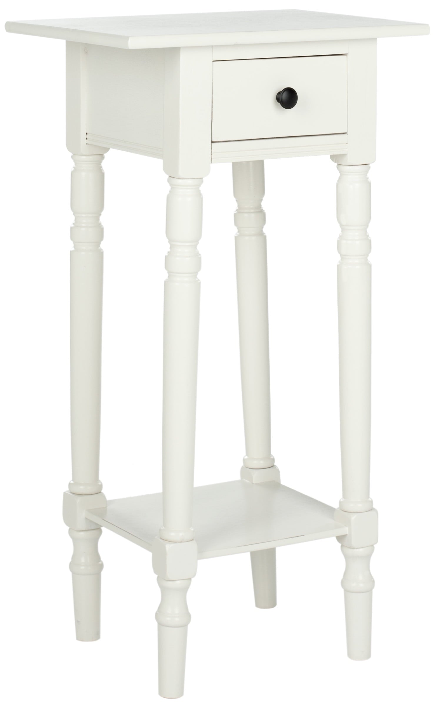 SAFAVIEH Sabrina Solid Casual End Table With Storage Drawer, Distressed Cream