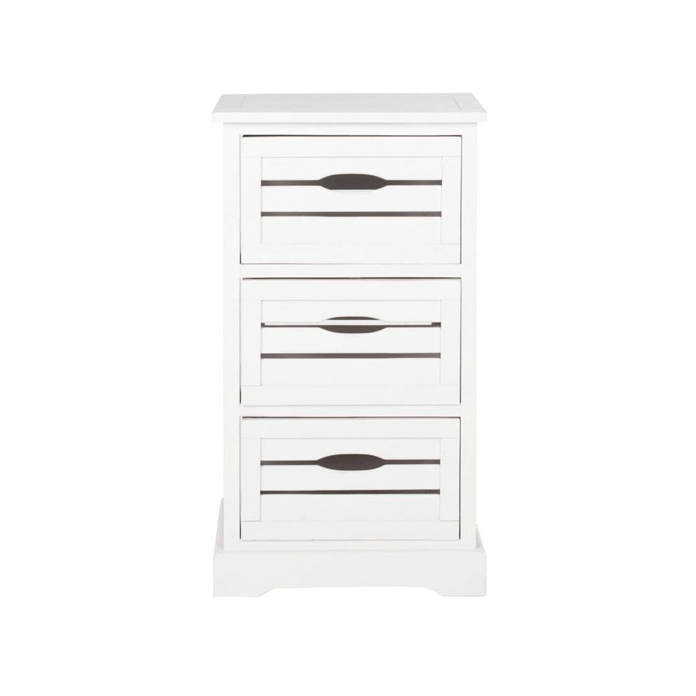 SAFAVIEH Samara Solid Rustic 3 Drawer Cabinet, Distressed Cream