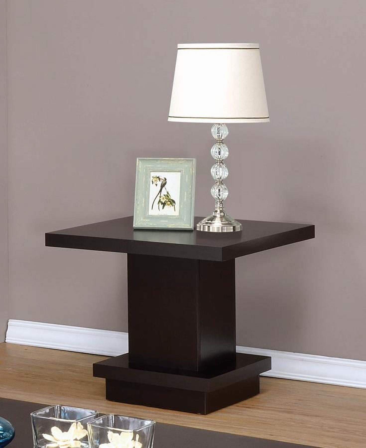 SIMPLE RELAX Indoor Contemporary Durable Metal End Table, Cappuccino