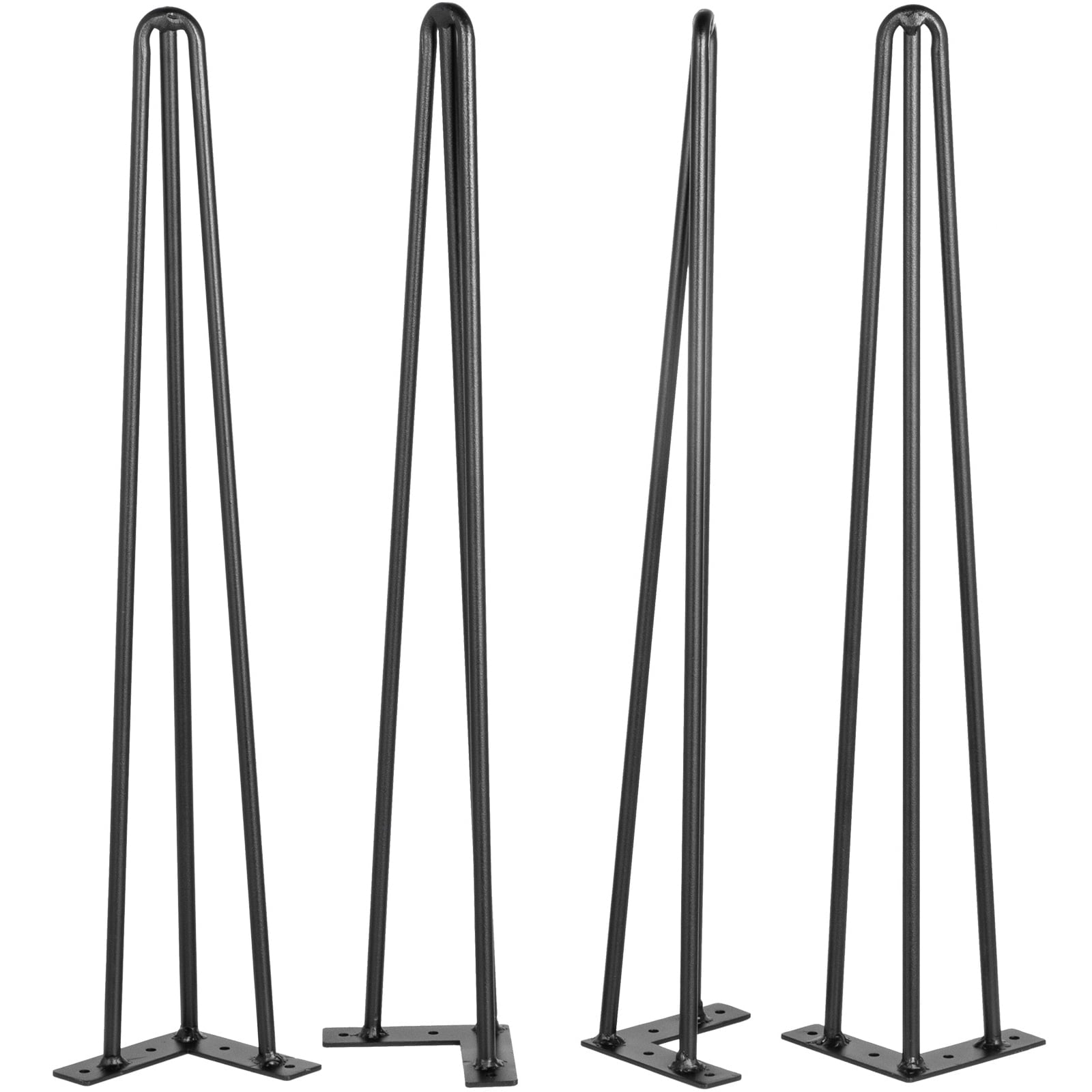 SKYSHALO 20 inch Hairpin Table Legs Black Set of 4 Desk Legs Each 100lbs Capacity Hairpin Desk Legs 3 Rods for Bench Desk Dining End Table Chairs Carbon Steel Heavy Duty Furniture Legs DIY Table Legs