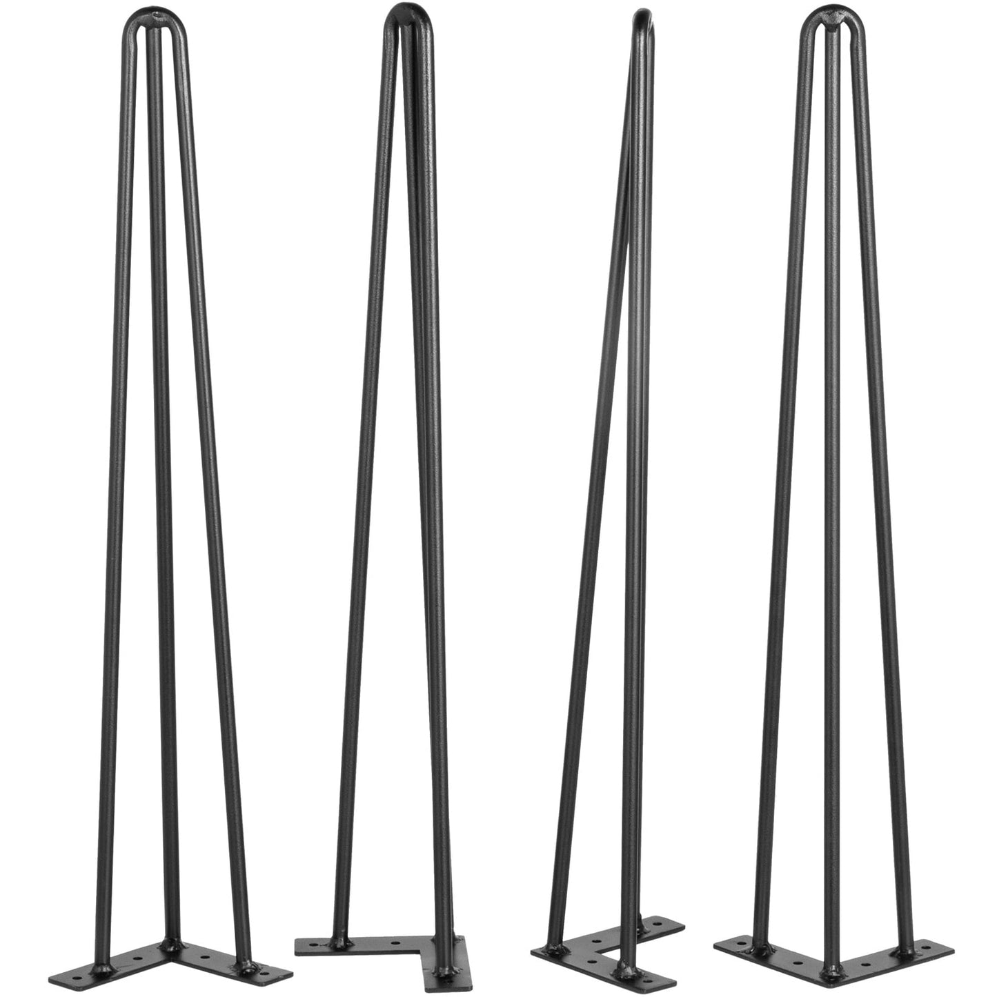 KFFKFF 22 inch Hairpin Table Legs Black Set of 4 Desk Legs Each 100lbs Capacity HairpinCarbon Steel Desk Legs 3 Rods for Bench Desk Dining End Table Chairs DIY Table Legs Heavy Duty Furniture Legs