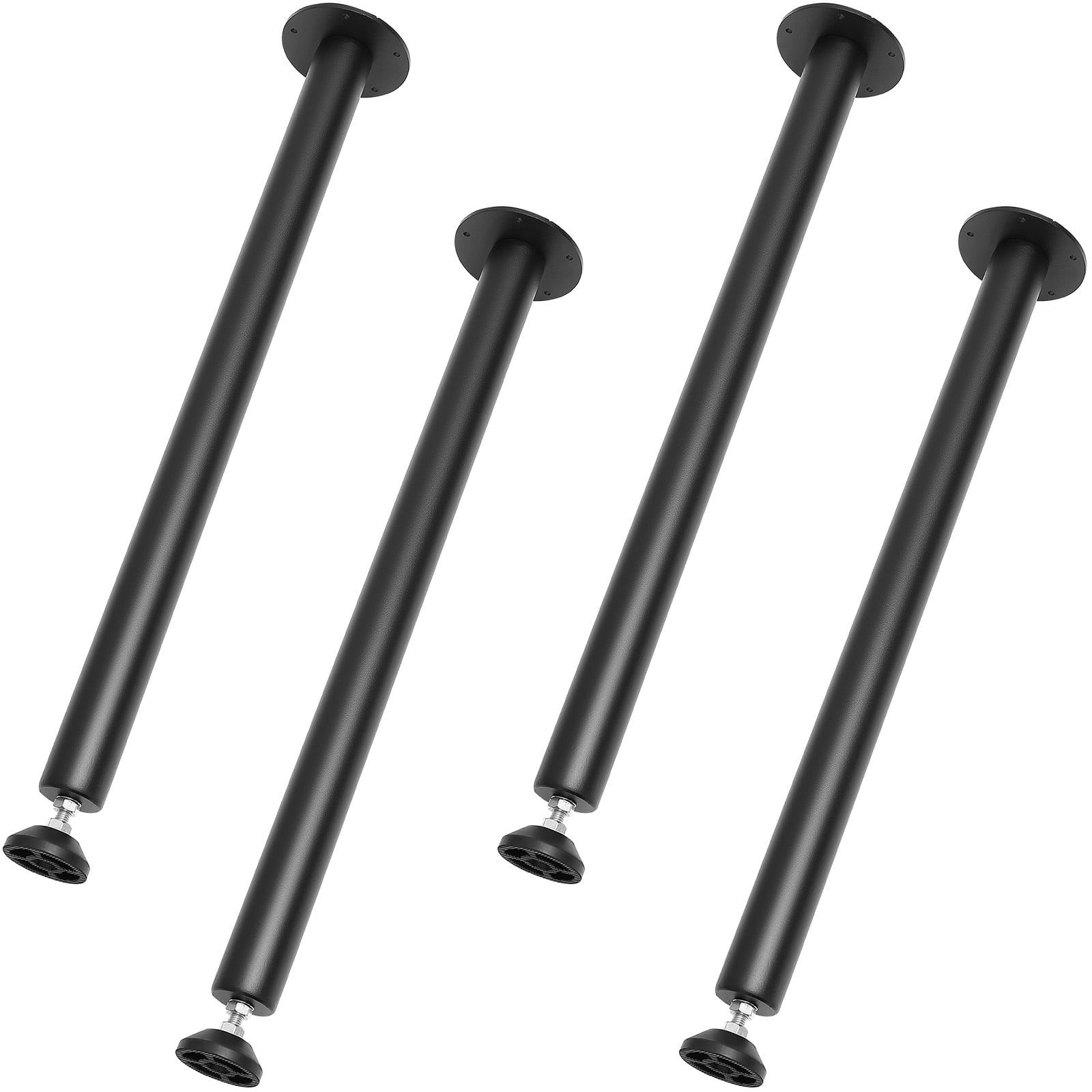 KFFKFF 28" Solid Steel Adjustable Desk Legs Office Table Furniture Set of 4 Black