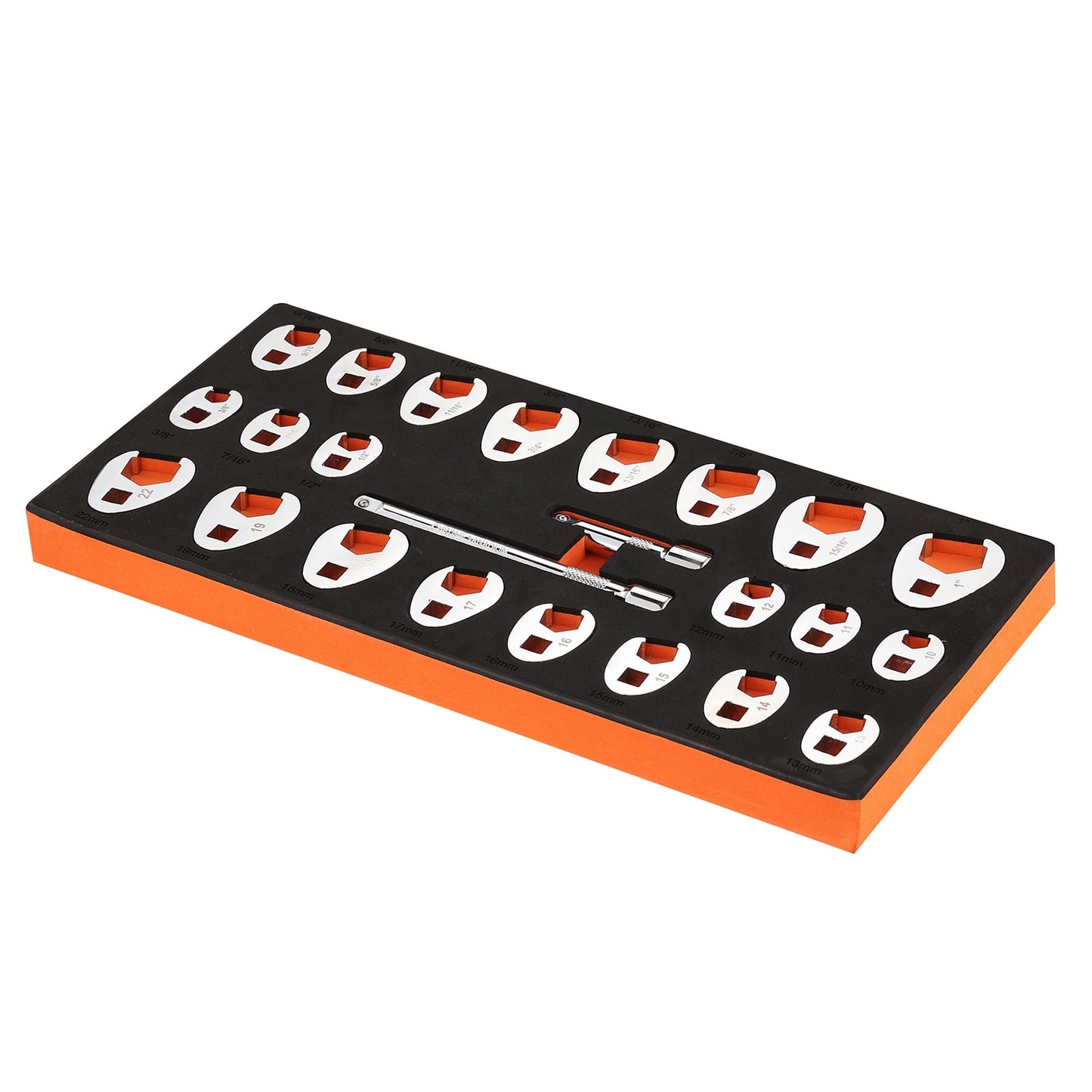 KFFKFF 3/8" Drive Claw Wrench Set 24 Piece Claw Wrench Set SAE Metric