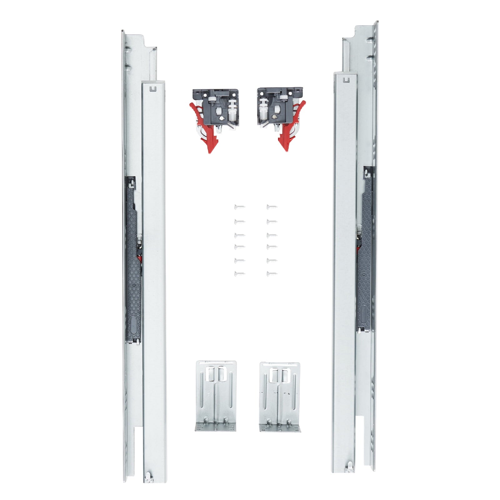 SKYSHALO 6 Sets of 21" Drawer Slides, Durable Side Mount Rails with Full Ball Bearing Movement, Quiet Soft-Close Functionality, Kitchen Cabinet Tracks with Lock Feature, Supports up to 100 Lbs