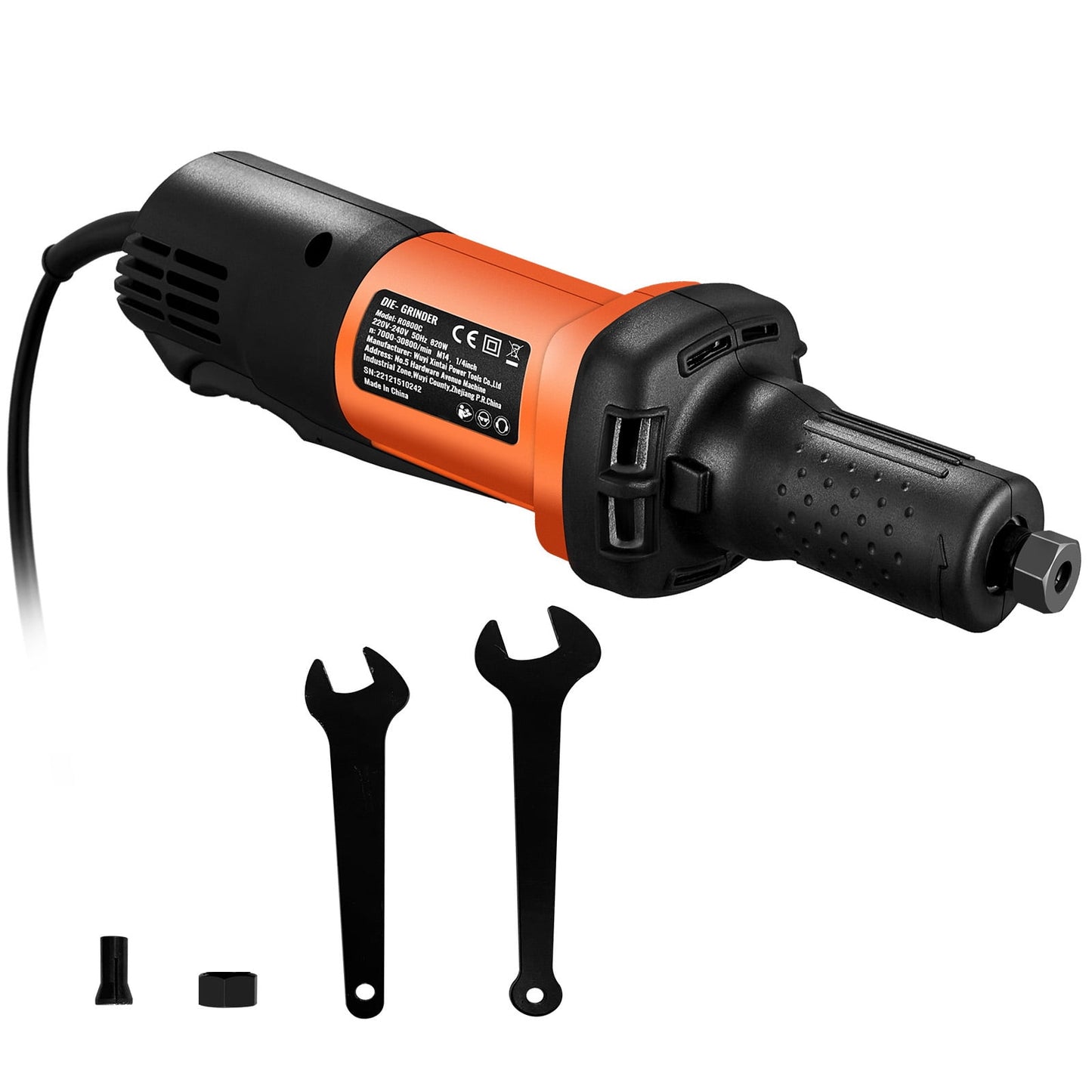 SKYSHALO Die Grinder, 1/4" Collet Variable Speed (7000-30000RPM), Heavy Duty Electric, Ergonomic Grip for Rust Removal, Grinding, Cutting, Polishing, Welding Repair