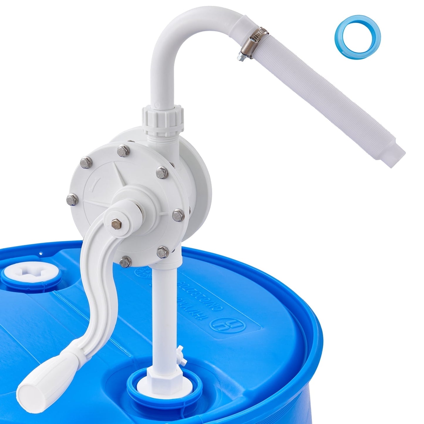 KFFKFF Drum Rotary Barrel Pump Hand Crank Water Transfer Pump 5-55 Gallon Drums